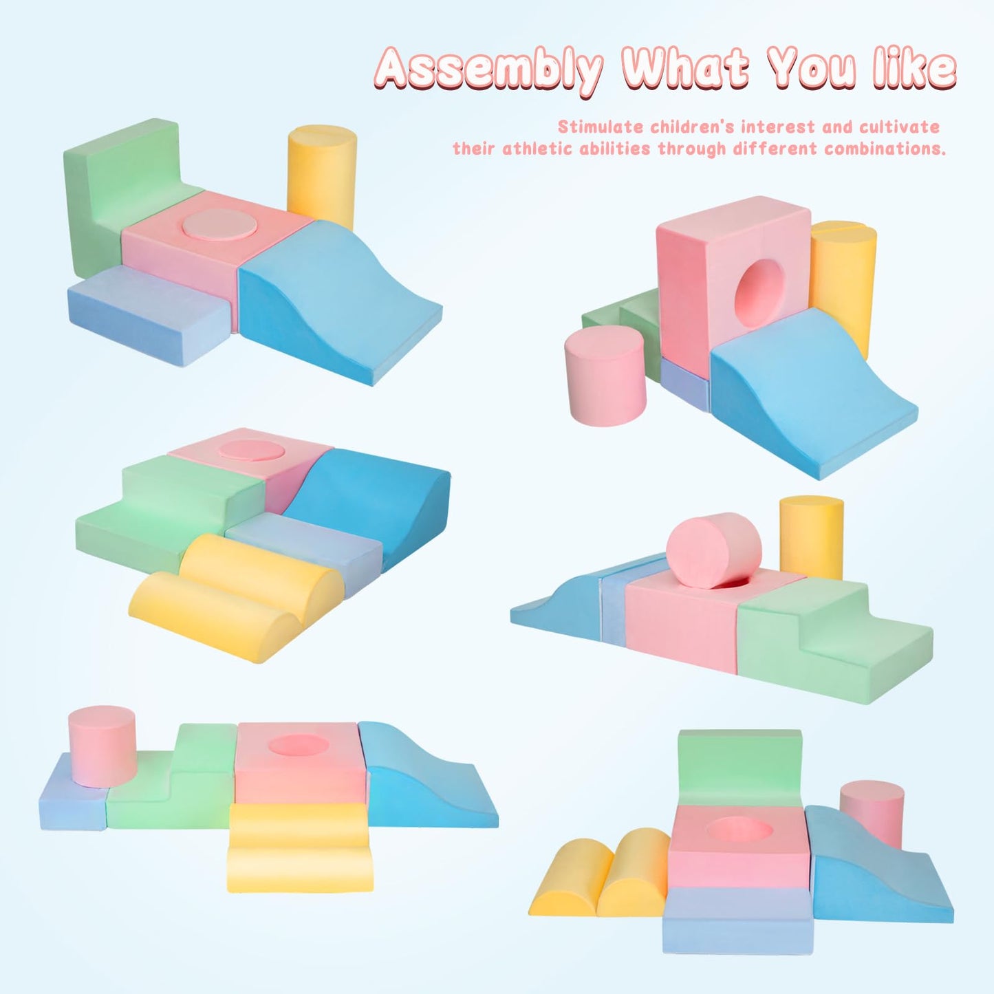 MIND&ACTION 6-Piece Toddler Climbing Blocks | Indoor Foam Play Set for 1–3 Years