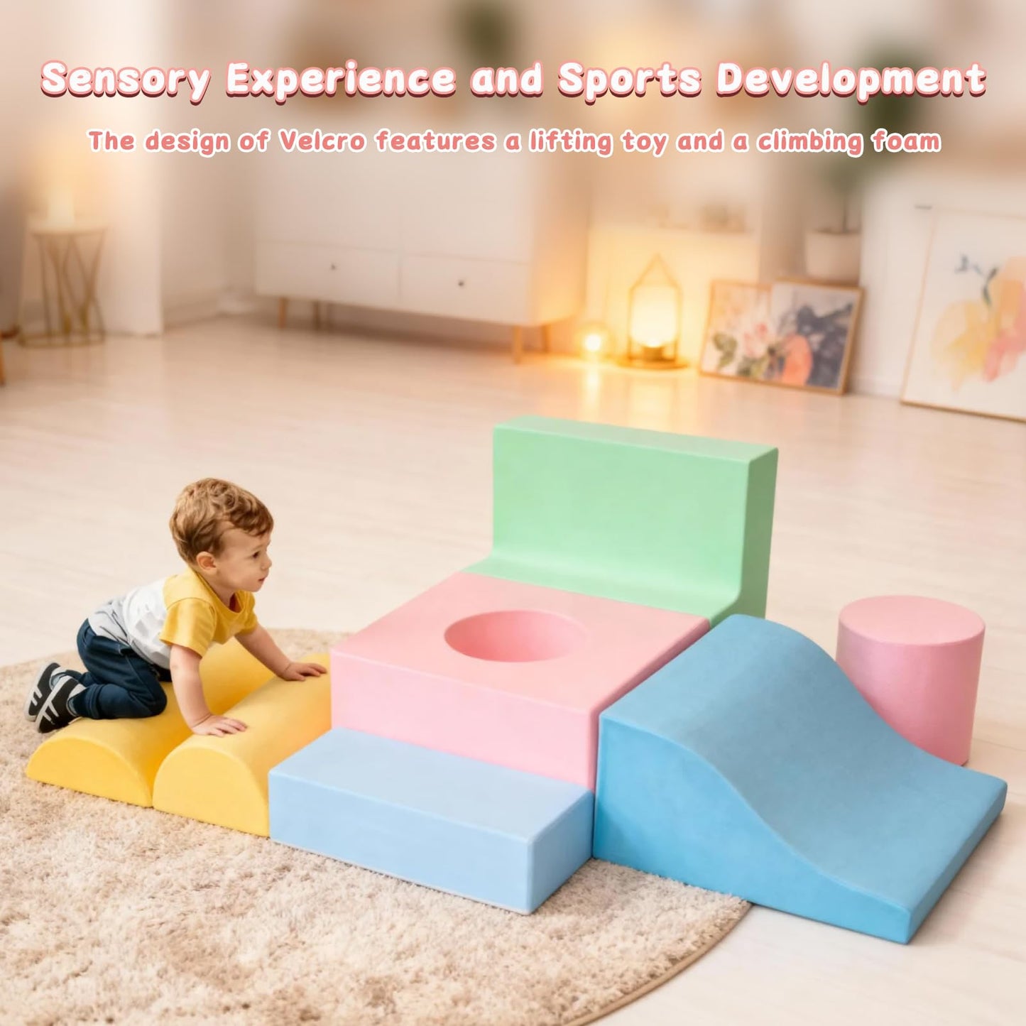 MIND&ACTION 6-Piece Toddler Climbing Blocks | Indoor Foam Play Set for 1–3 Years