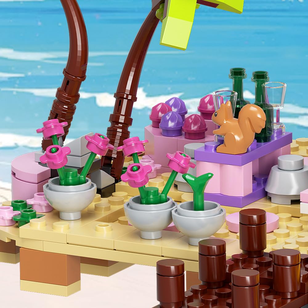 MindBox Girls Seaside Villa Building Blocks – 812pcs Beach House Kit (Ages 8+)