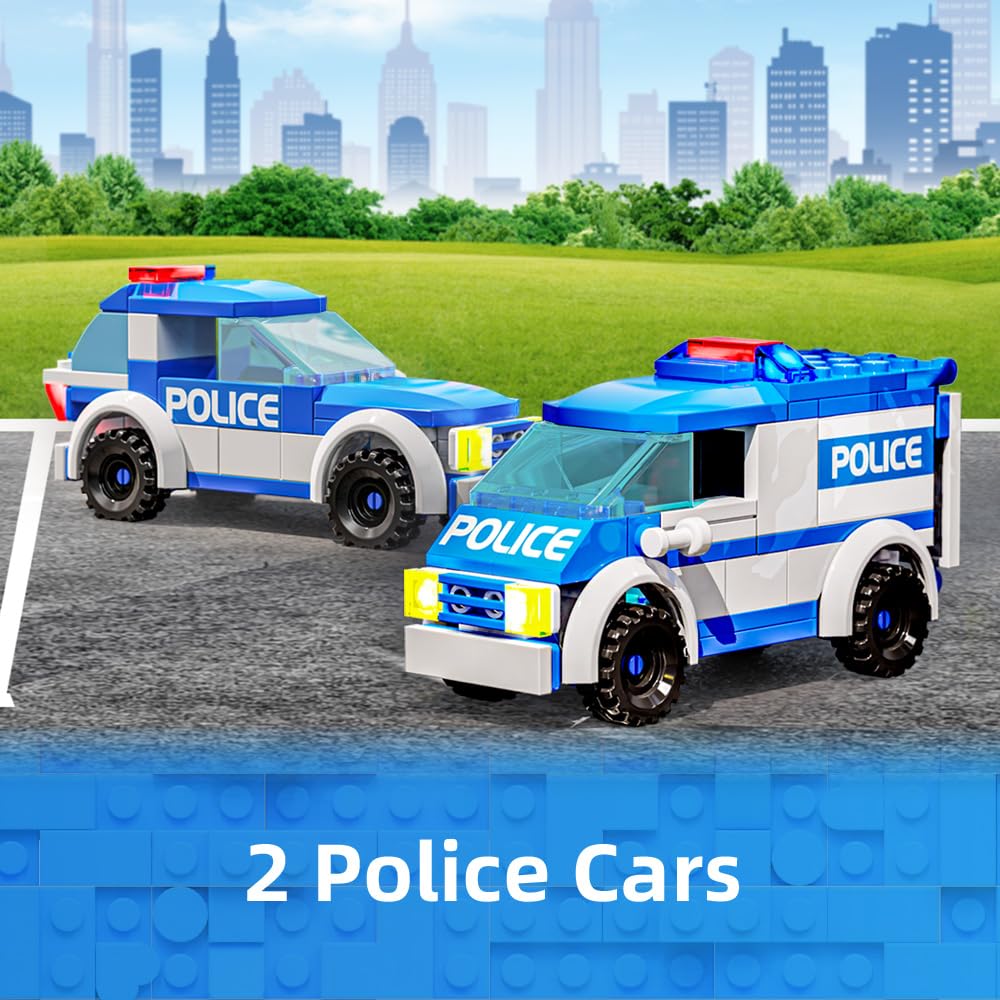 MindBox City Police Station Building Sets – 570pcs Toy Bricks for Boys 8-12