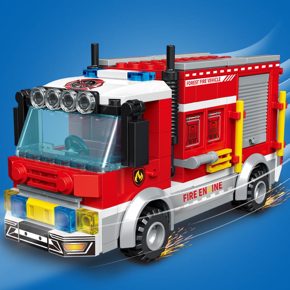 MindBox City Fire Rescue Building Set – Fire Station, Truck & Helicopter (772pcs) for Kids 8+ | MindBox