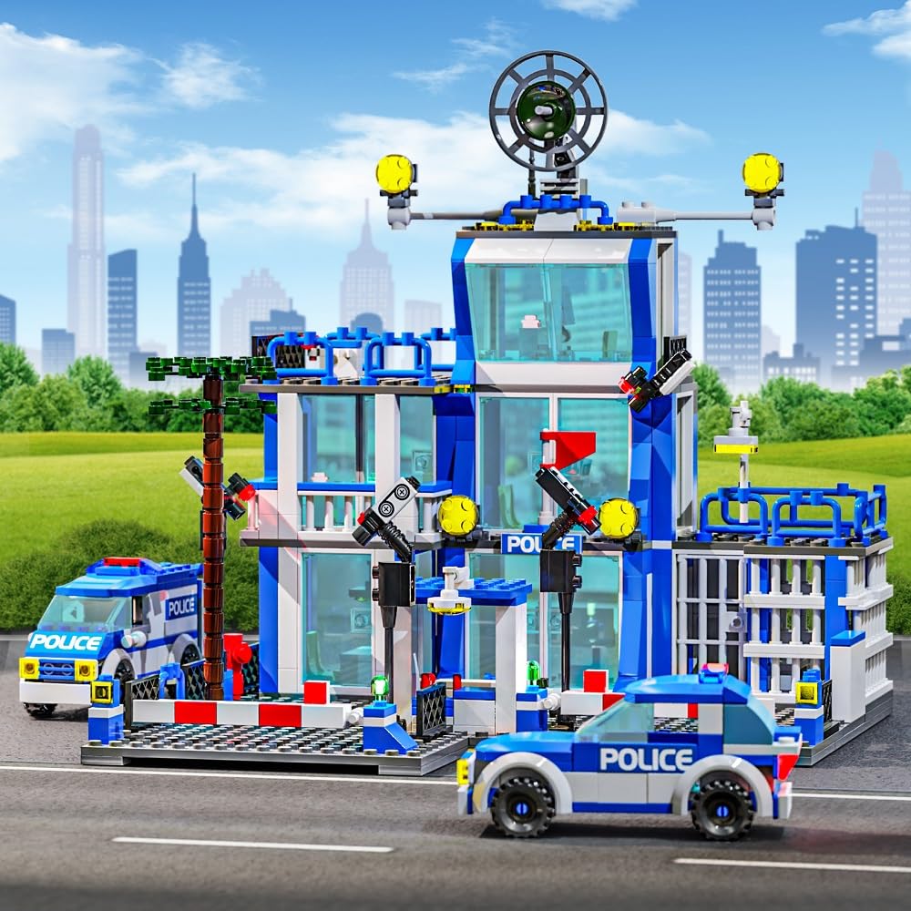 MindBox City Police Station Building Sets – 570pcs Toy Bricks for Boys 8-12