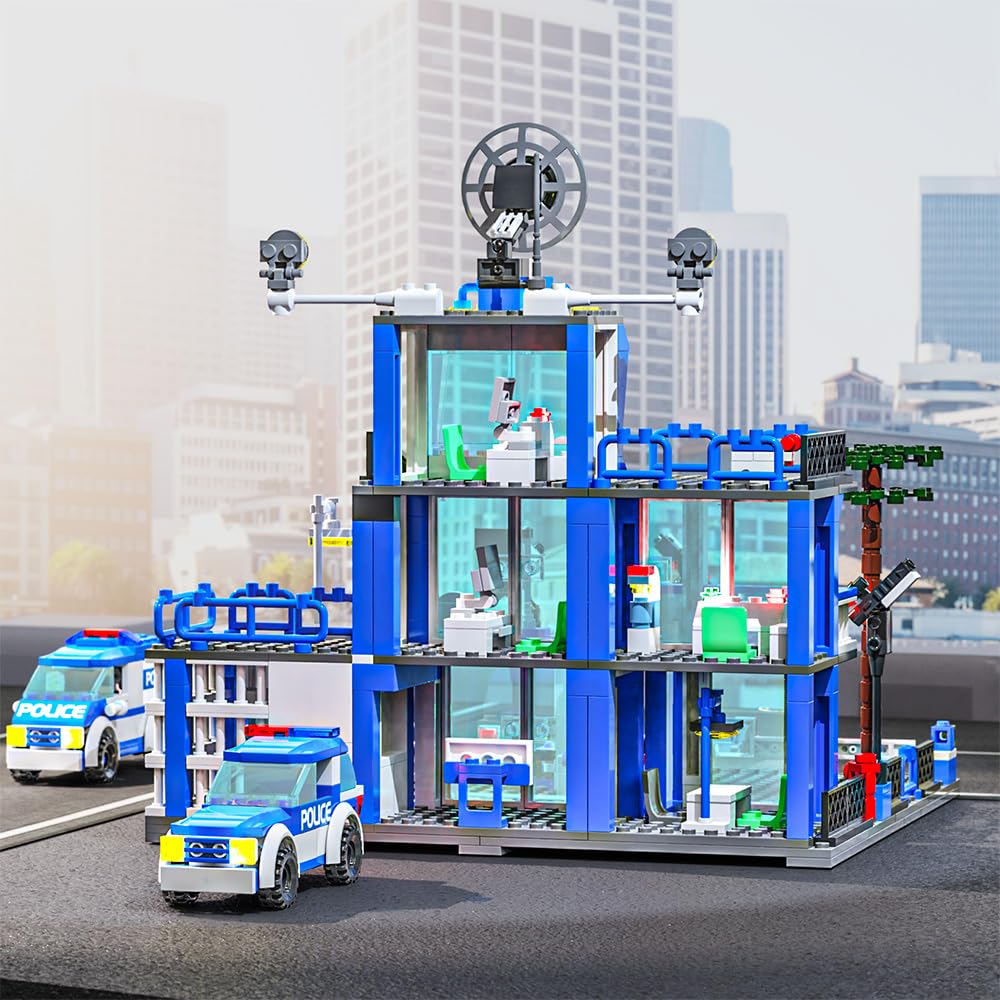 MindBox City Police Station Building Sets – 570pcs Toy Bricks for Boys 8-12