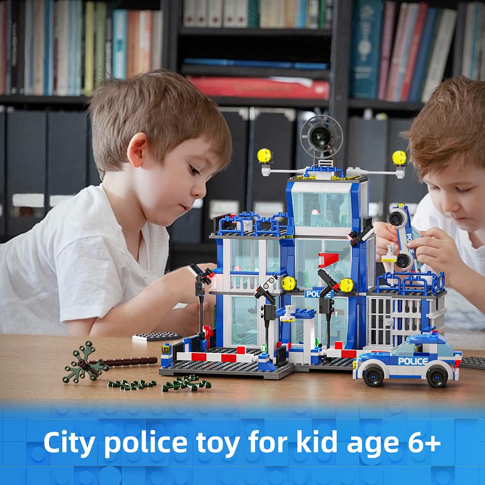 MindBox City Police Station Building Sets – 570pcs Toy Bricks for Boys 8-12