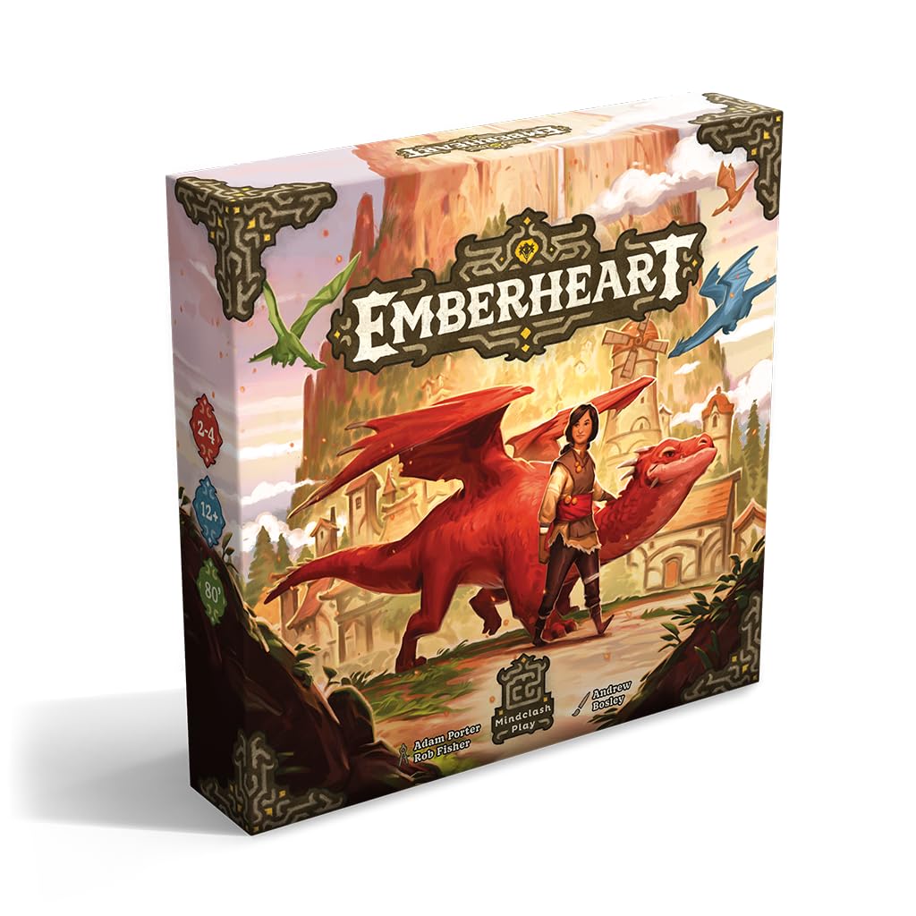 Mindclash Emberheart – Mid-Weight Worker Placement & Dragon Rescue Board Game | 2-4 Players | 60-90 Min
