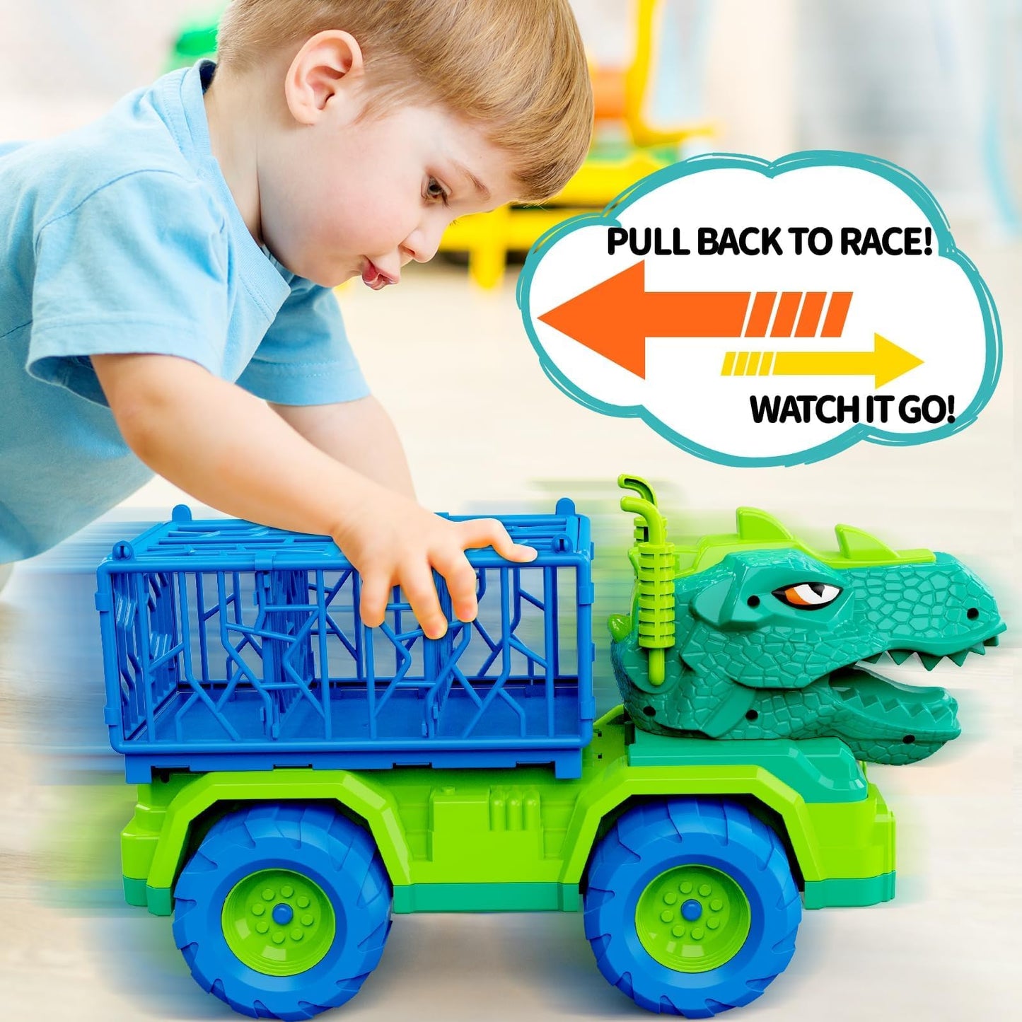 MindPal 19-in-1 Dinosaur Toys Set for Kids 3-7 | Dino Truck & Pull-Back Cars