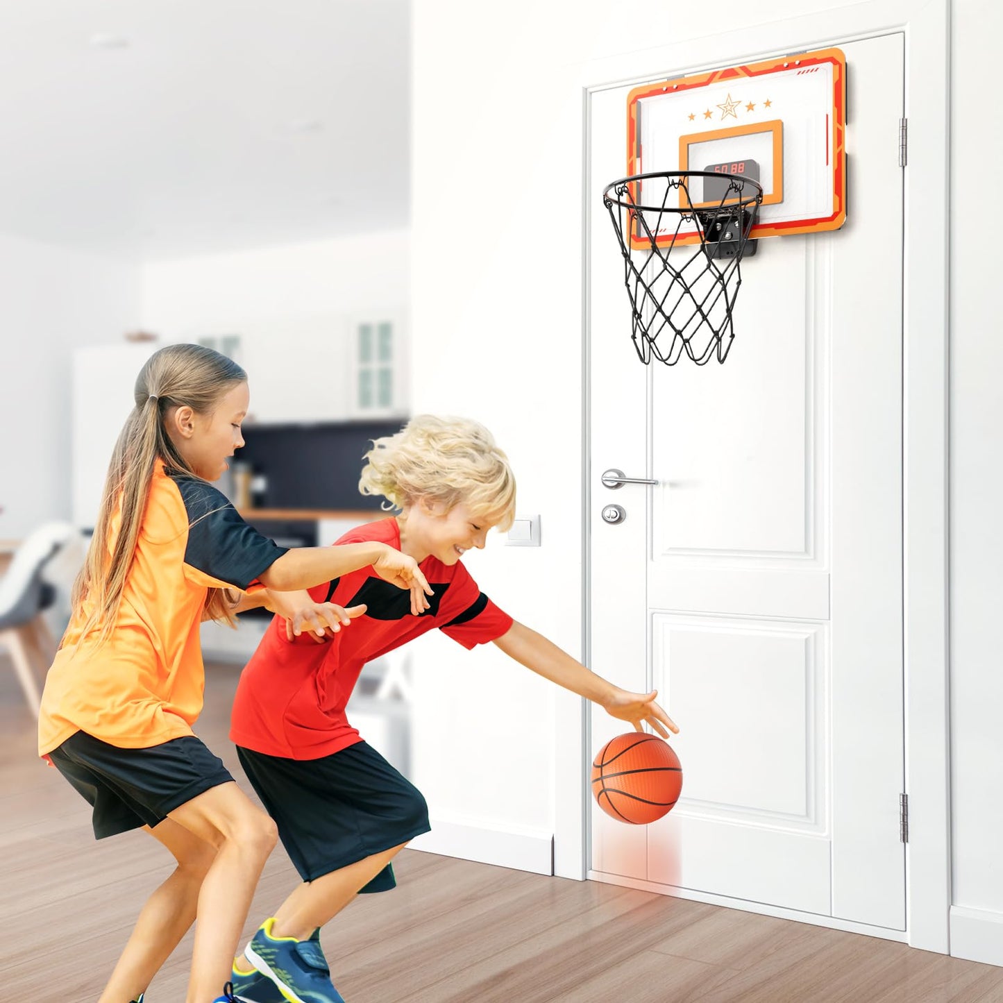 MindPal Indoor Basketball Hoop for Kids 8-12 — LED Mini Hoop with Scoreboard