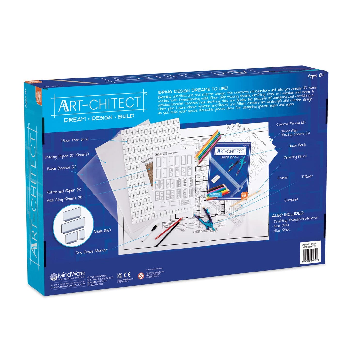 MindWare Art-chitect Home Model Building Kit – 3D Architecture for Kids 8+