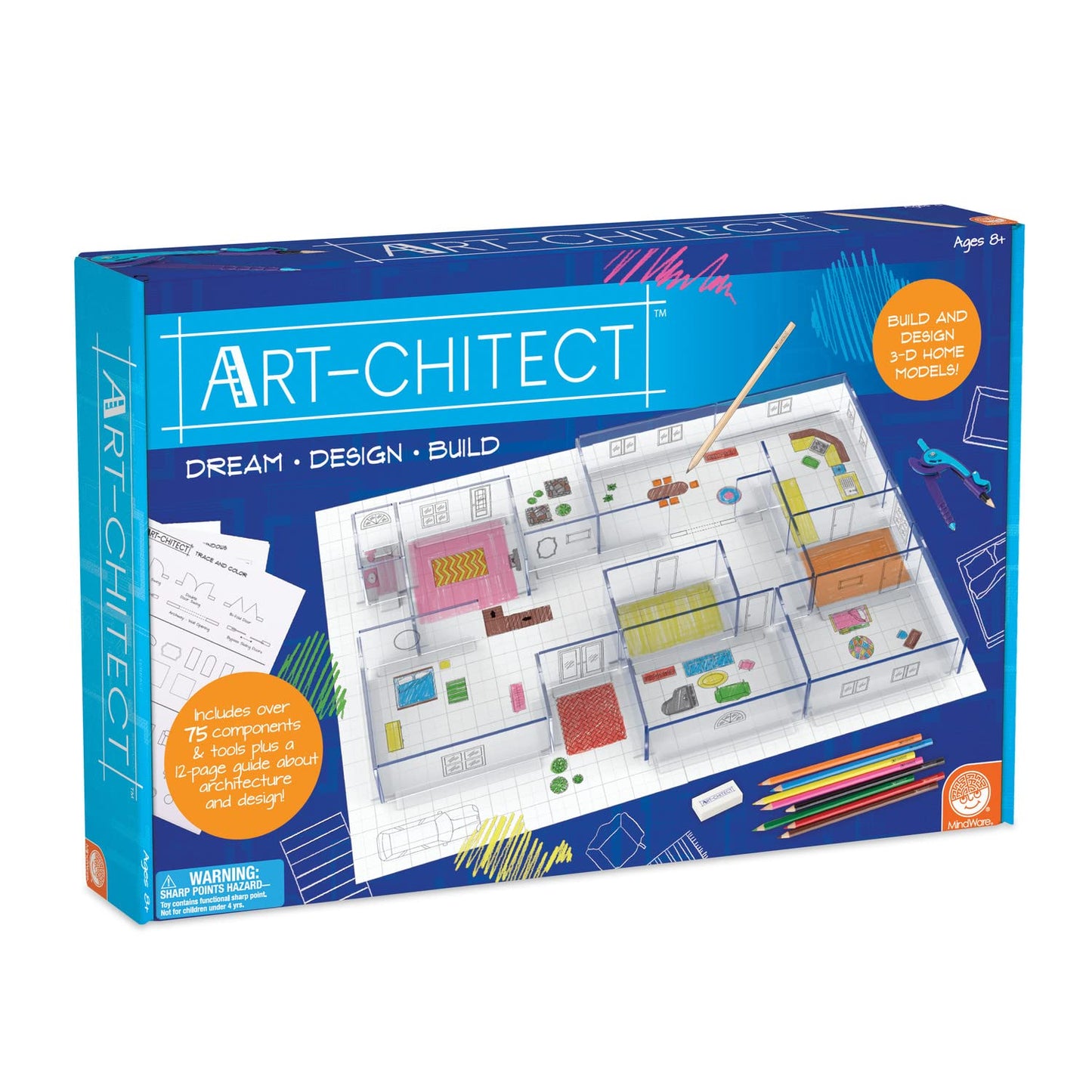 MindWare Art-chitect Home Model Building Kit – 3D Architecture for Kids 8+