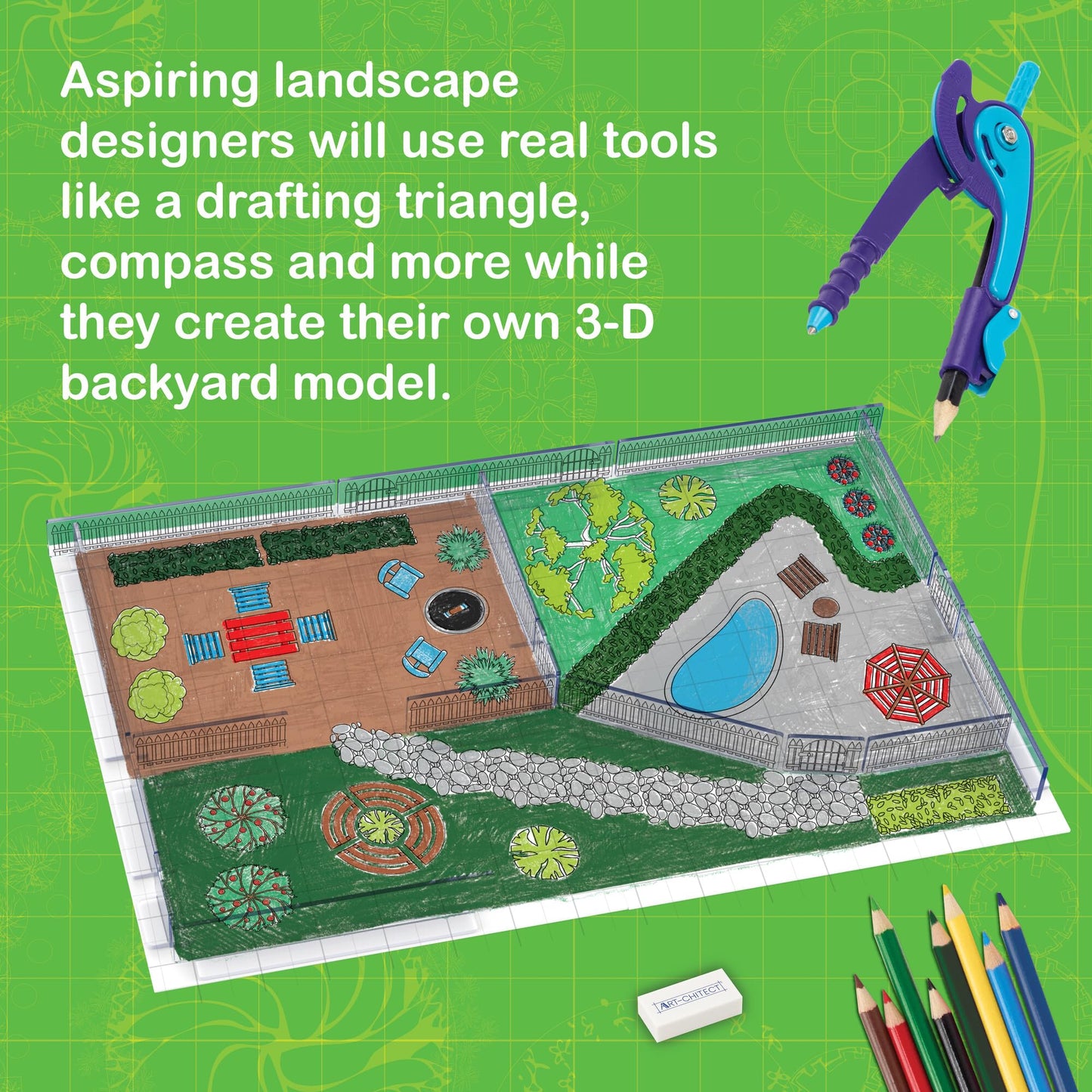 MindWare Art-chitect Landscape Designer Kit – 3D Landscape Design for Kids 8+
