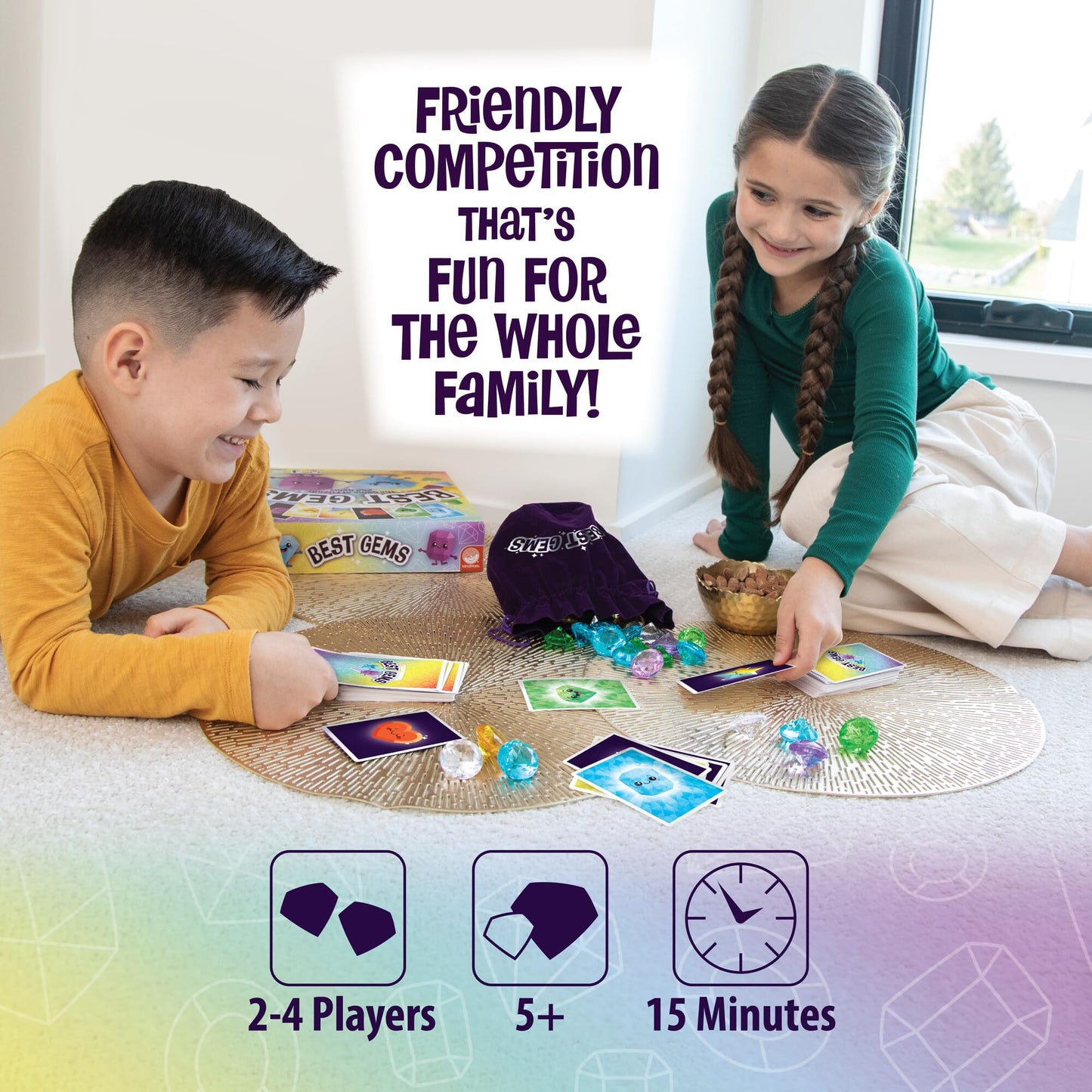 MindWare Best Gems Family Game – Match Giant Gems (Ages 5+) for 2–4 Players