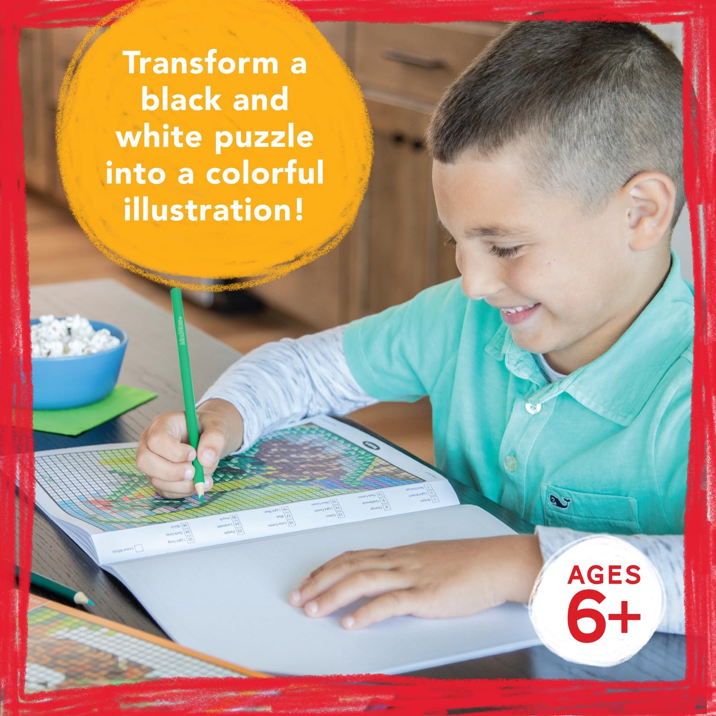 MindWare Color by Number Mystery Mosaics: Book 14 — Surprising Mosaic Puzzles for Ages 6+