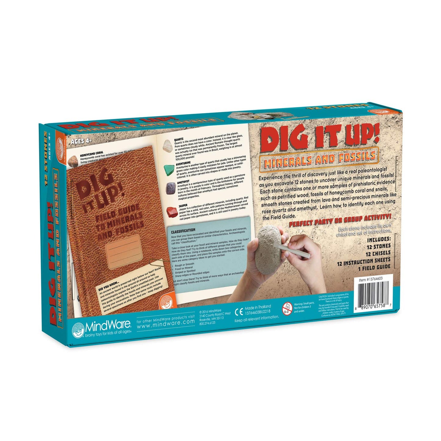 MindWare Dig It Up! Fossils & Minerals – Interactive Excavation Kit for Kids