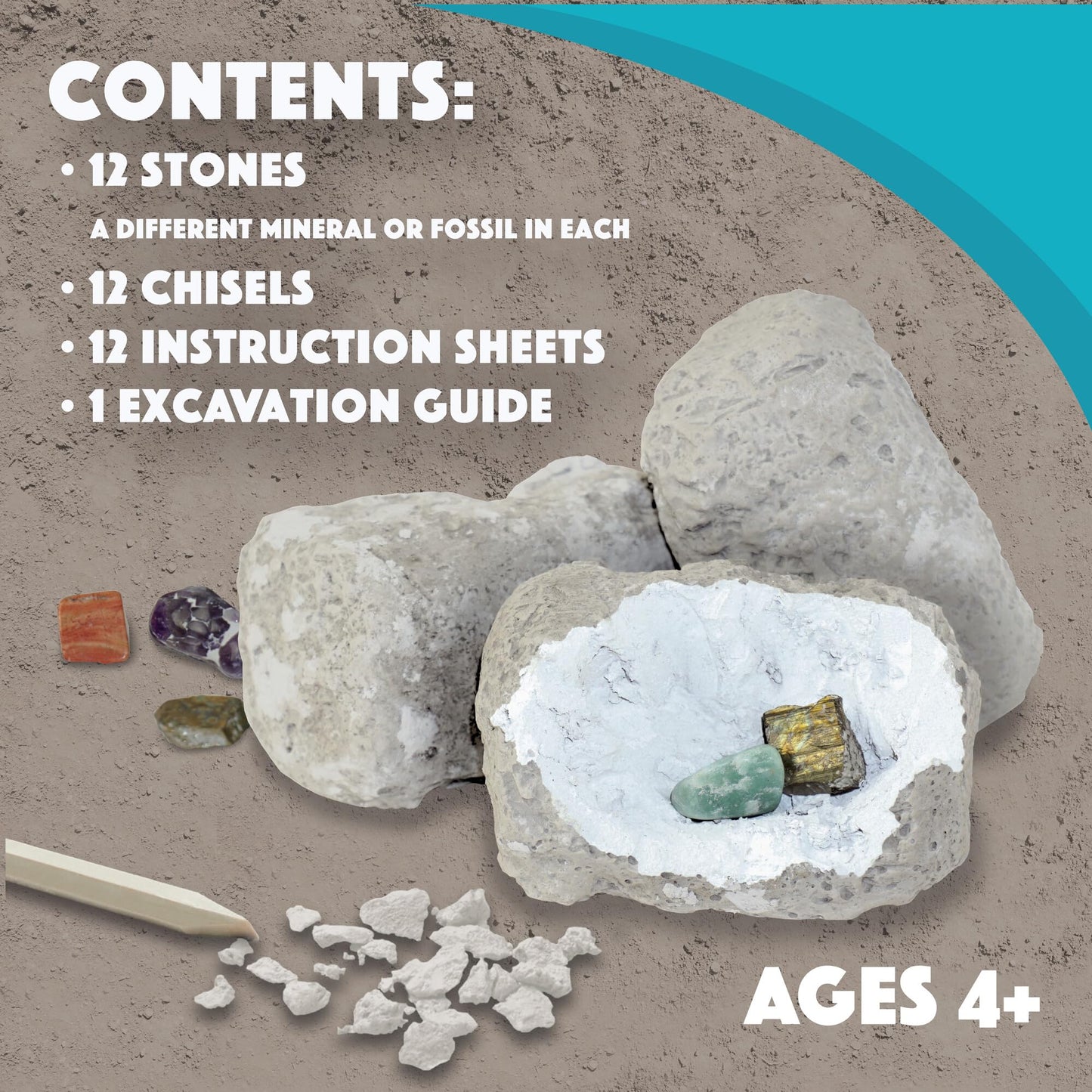 MindWare Dig It Up! Fossils & Minerals – Interactive Excavation Kit for Kids