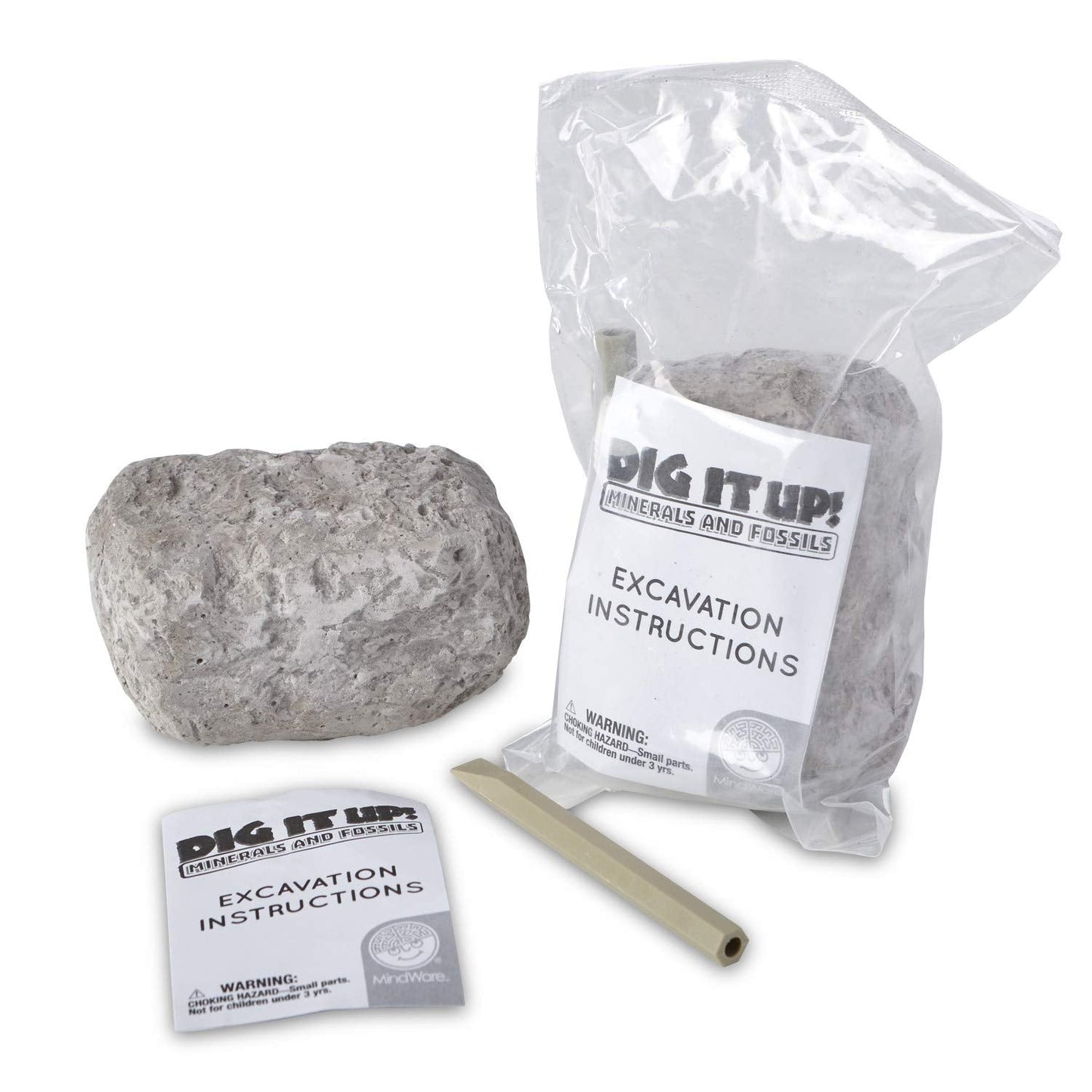 MindWare Dig It Up! Fossils & Minerals – Interactive Excavation Kit for Kids