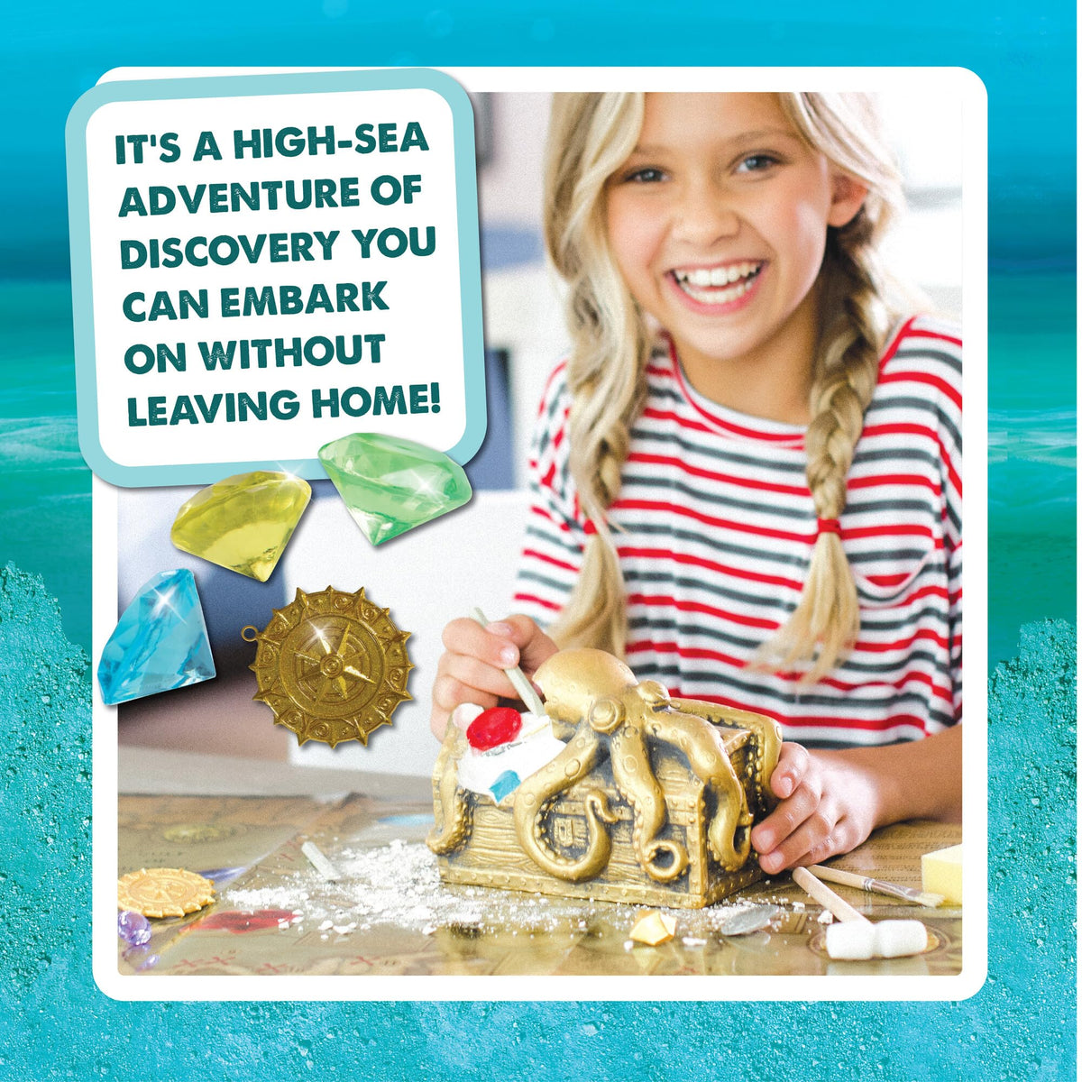 MindWare Dig It Up! Giant Pirate Treasure Chest – 13 Discoveries + Poster