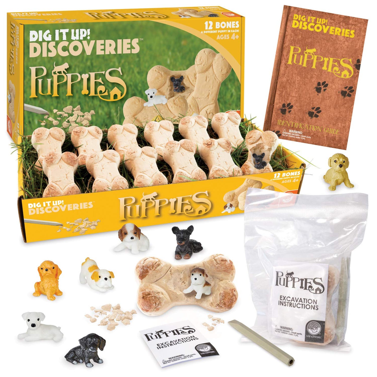 MindWare Dig It Up! Puppies Excavation Kit – Educational Toys for Kids 4+