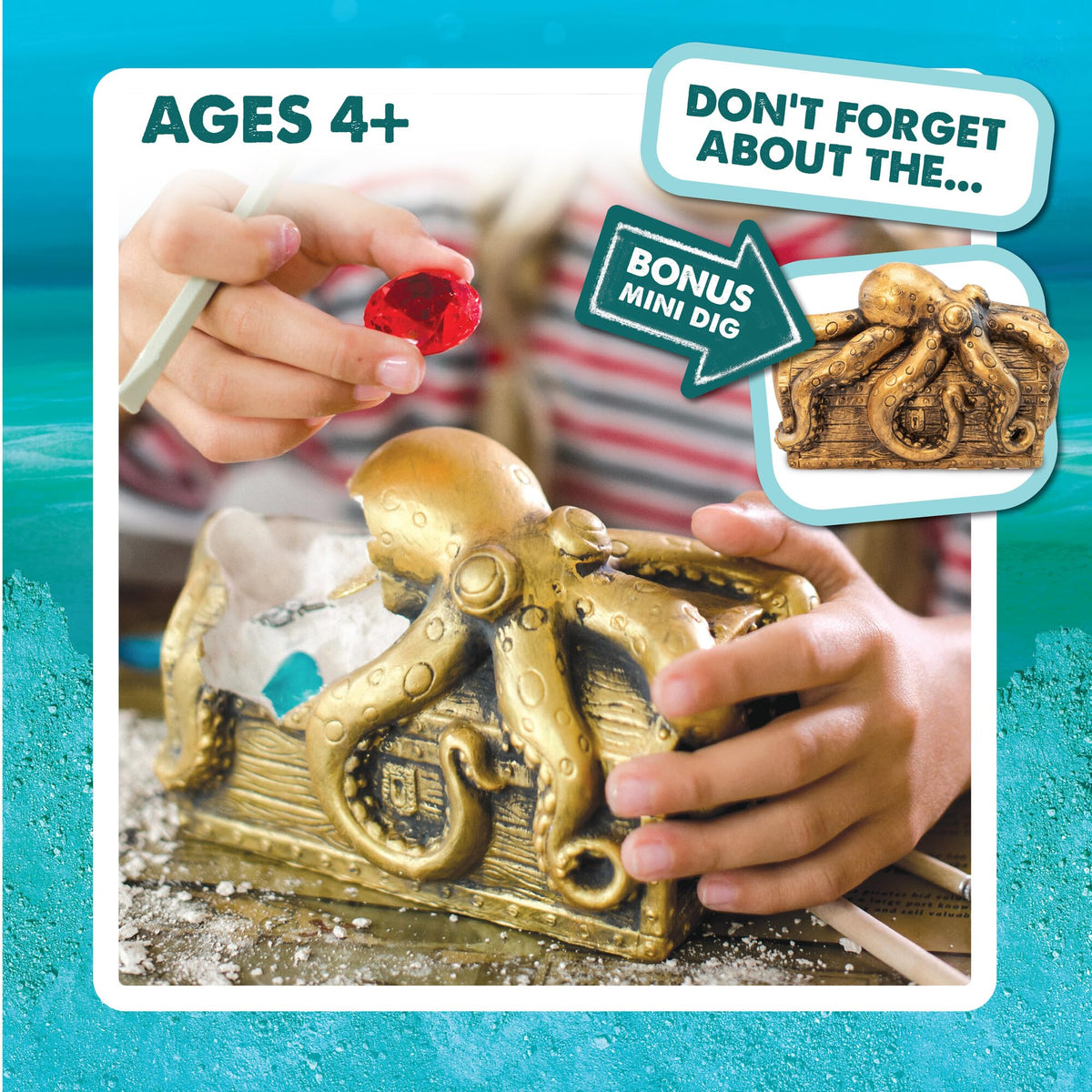 MindWare Dig It Up! Giant Pirate Treasure Chest – 13 Discoveries + Poster