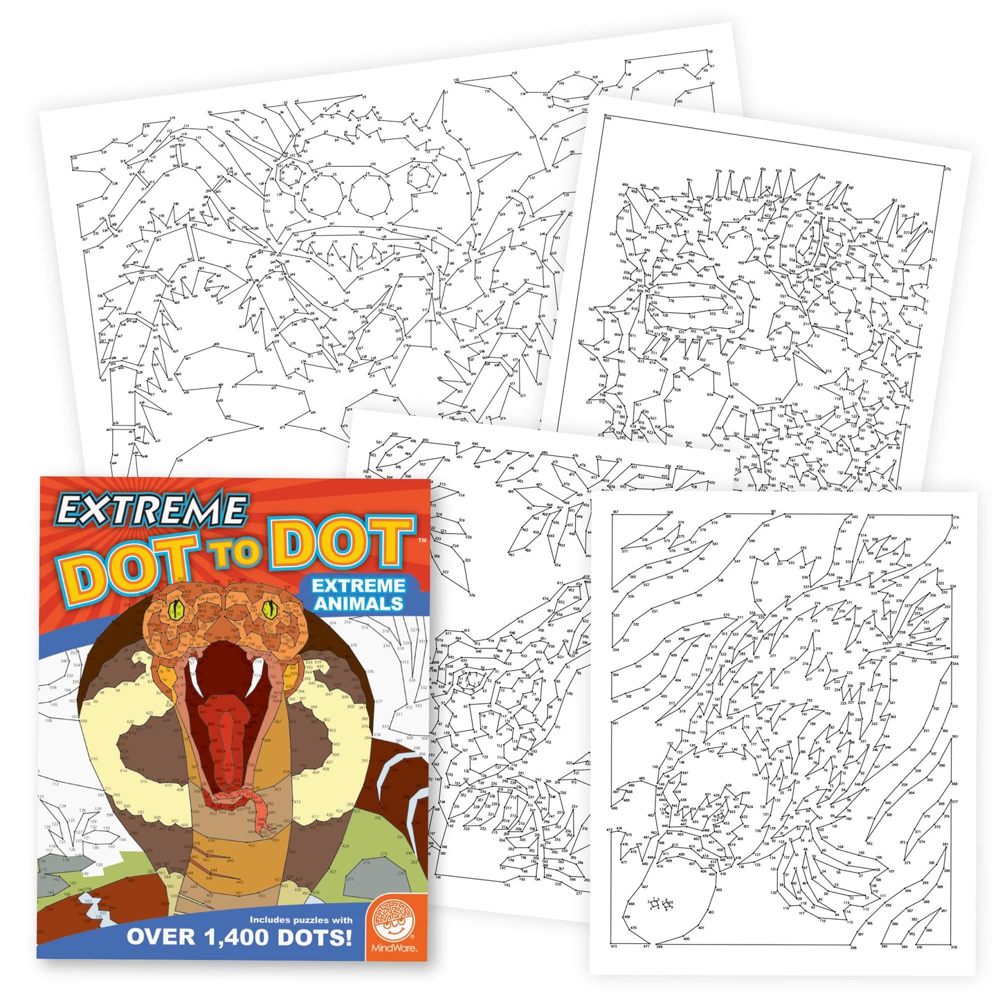MindWare Extreme Dot to Dot: Extreme Animals – Challenging Hidden-Image Puzzles