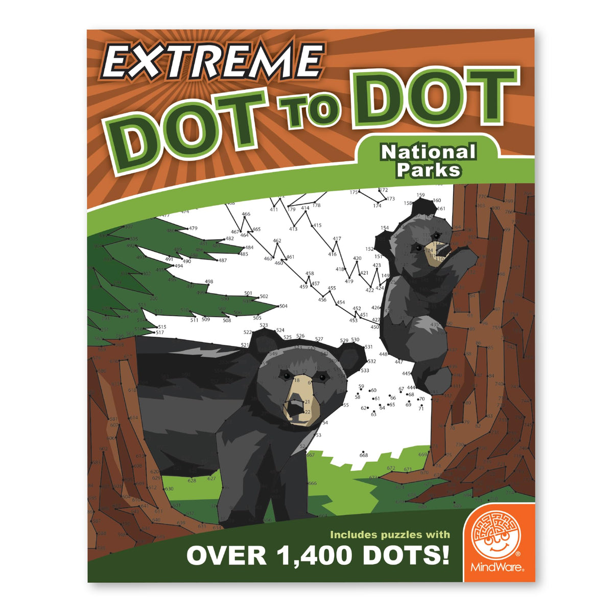 MindWare Extreme Dot-to-Dot: National Parks – 32 Puzzles, Coloring & Trivia for All Ages