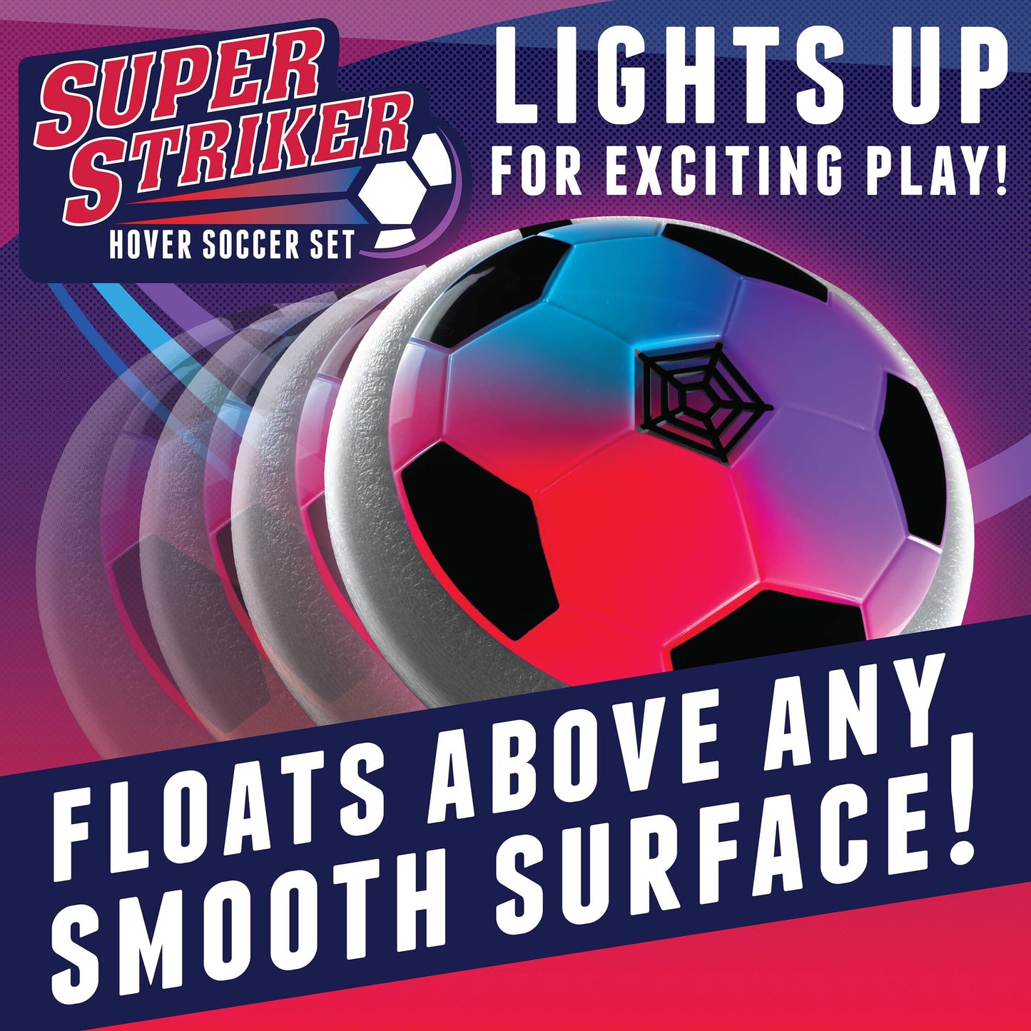 MindWare Super Striker Hover Soccer Ball Set — Indoor LED Soccer for Kids 3+ | USB Charger & 2 Nets