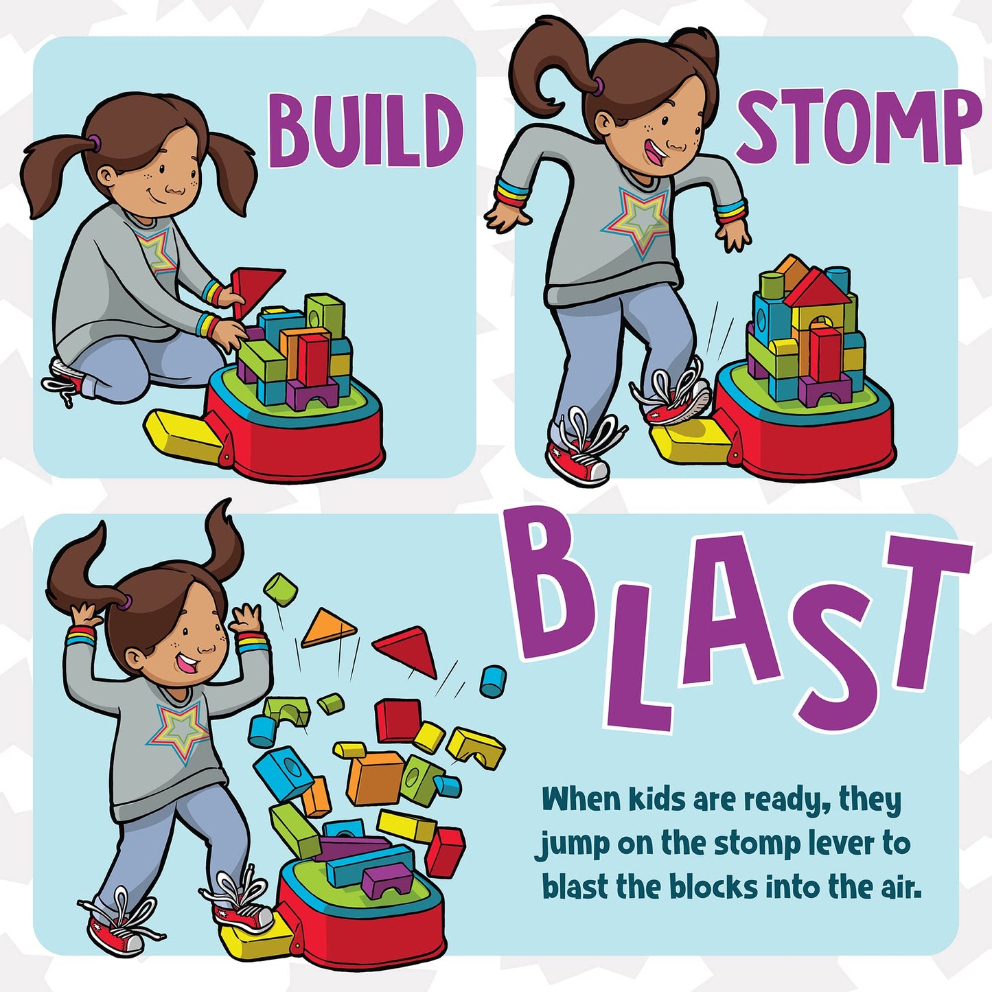 MindWare KaBlocks Blast – 30 Foam Blocks, 2 Launch Blocks, Platform & Kaboom Launch Pad (Ages 3+)