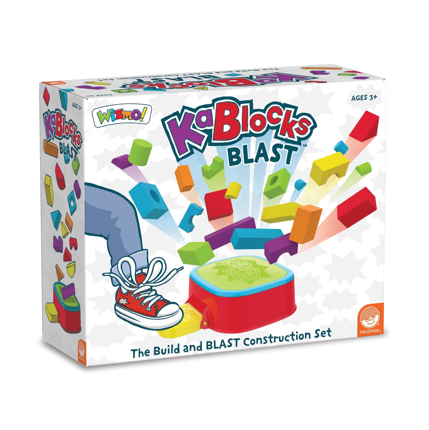 MindWare KaBlocks Blast – 30 Foam Blocks, 2 Launch Blocks, Platform & Kaboom Launch Pad (Ages 3+)