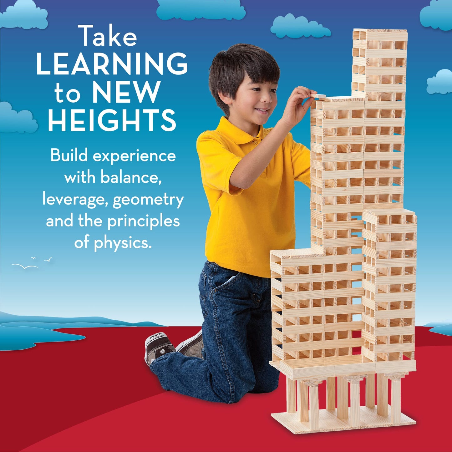 MindWare KEVA Structures 400 Plank Building Blocks Set | 400 Pine Planks, Bag & Idea Book