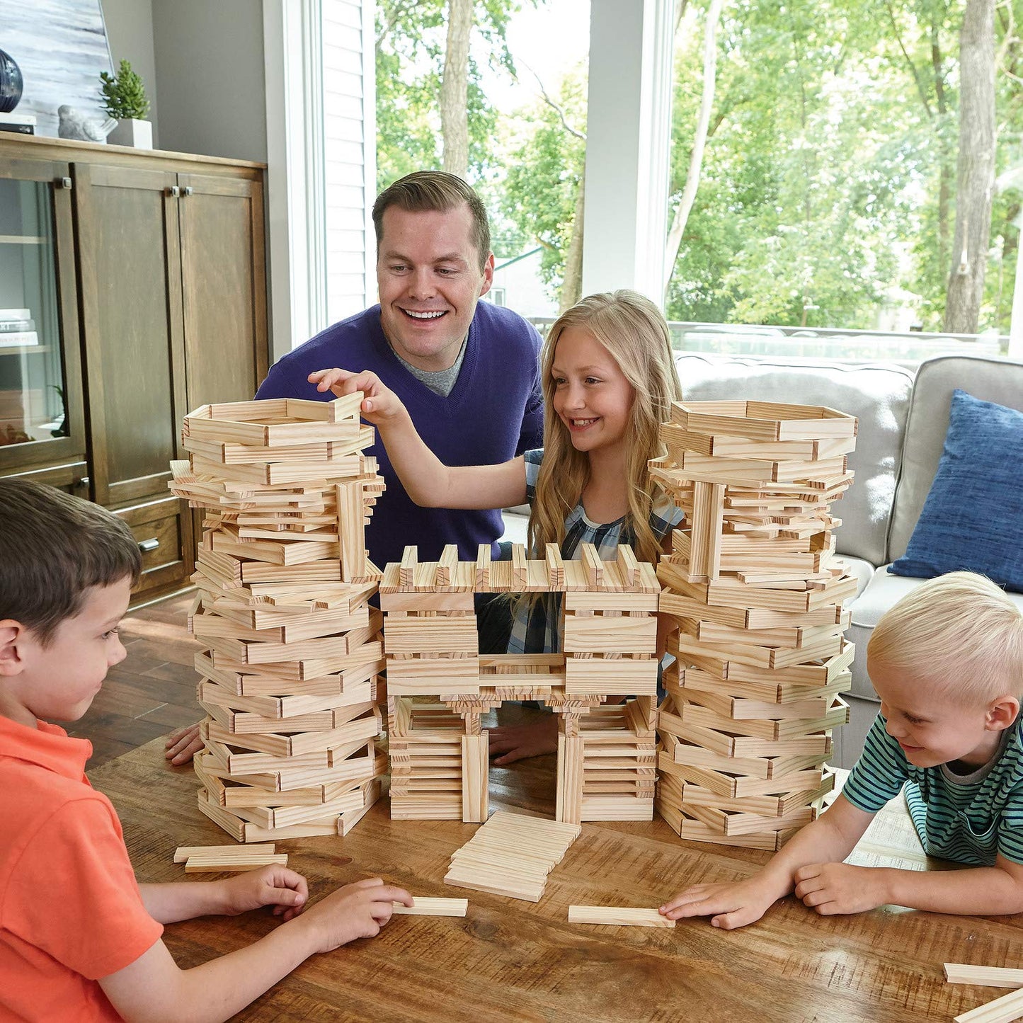 MindWare KEVA Structures 400 Plank Building Blocks Set | 400 Pine Planks, Bag & Idea Book