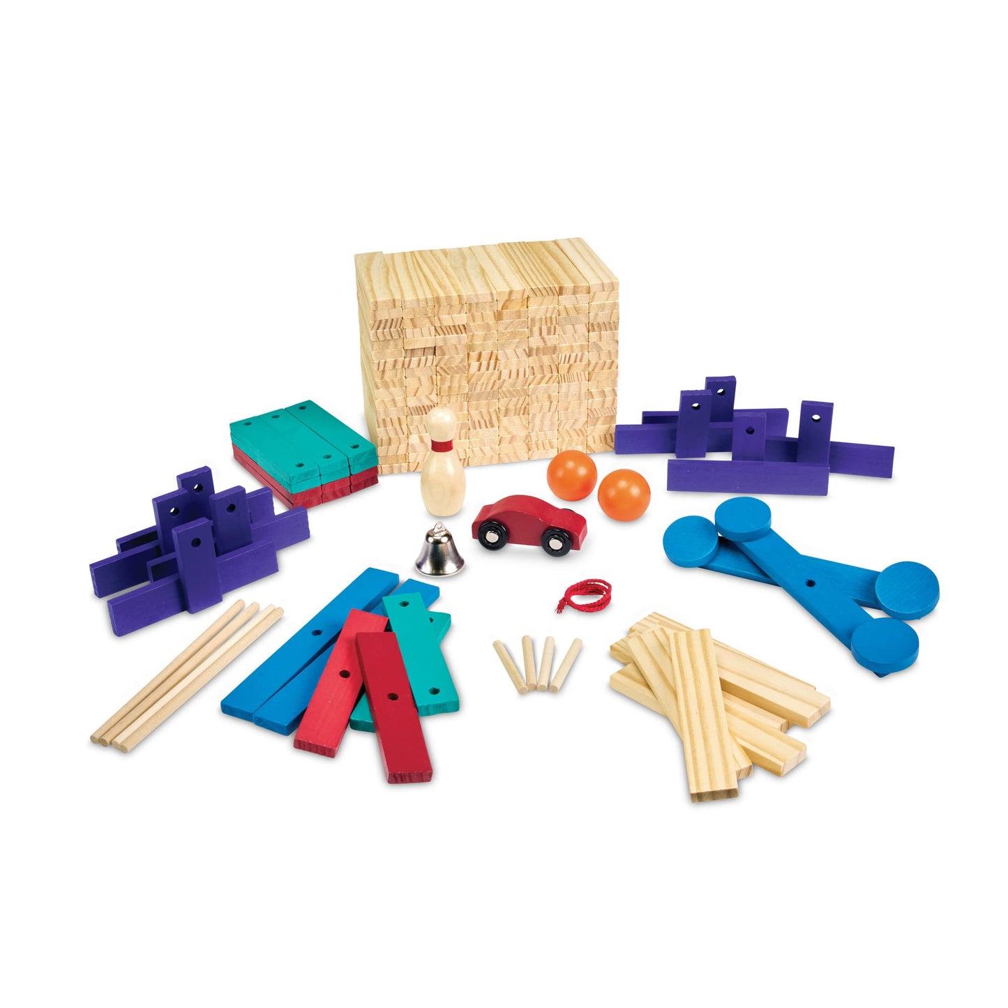 MindWare KEVA Contraptions Reactions Planks — 178 Building Planks (191-Piece) Marble Run Kit for Ages 7+
