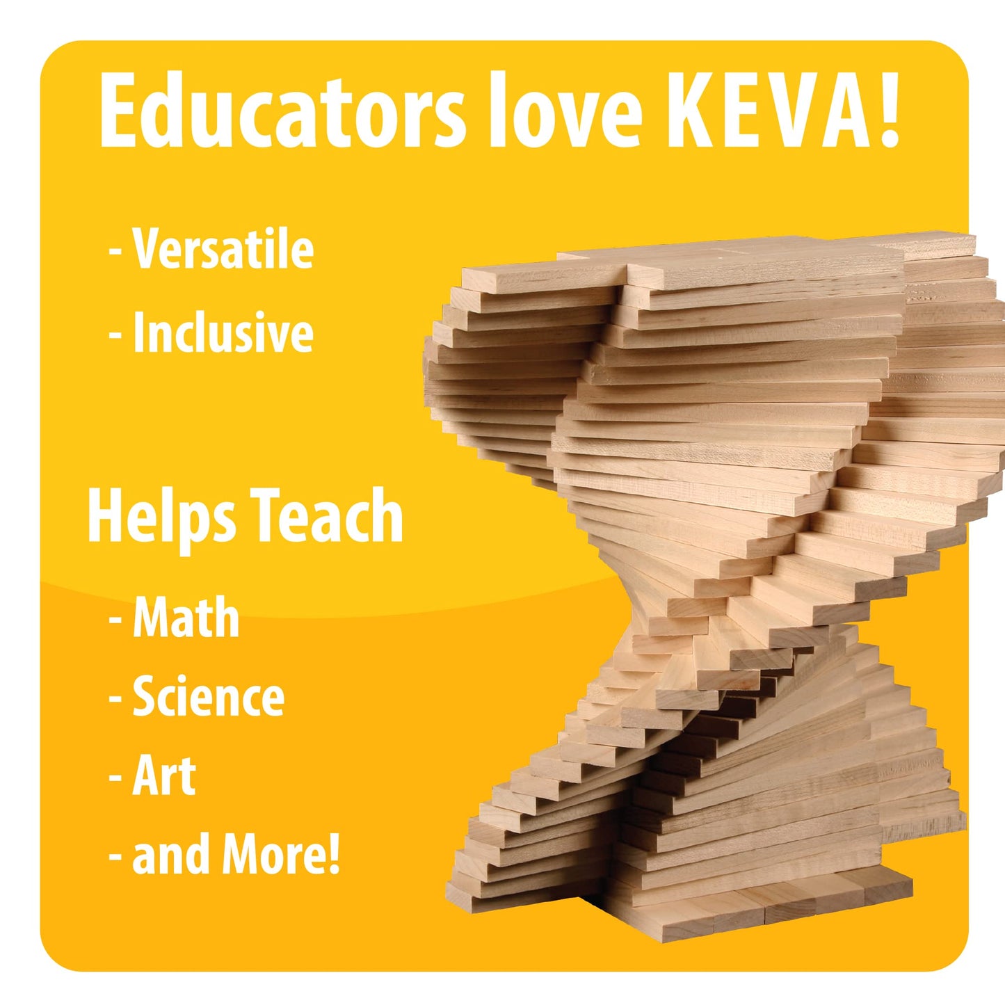MindWare KEVA Structures 400 Plank Building Blocks Set | 400 Pine Planks, Bag & Idea Book
