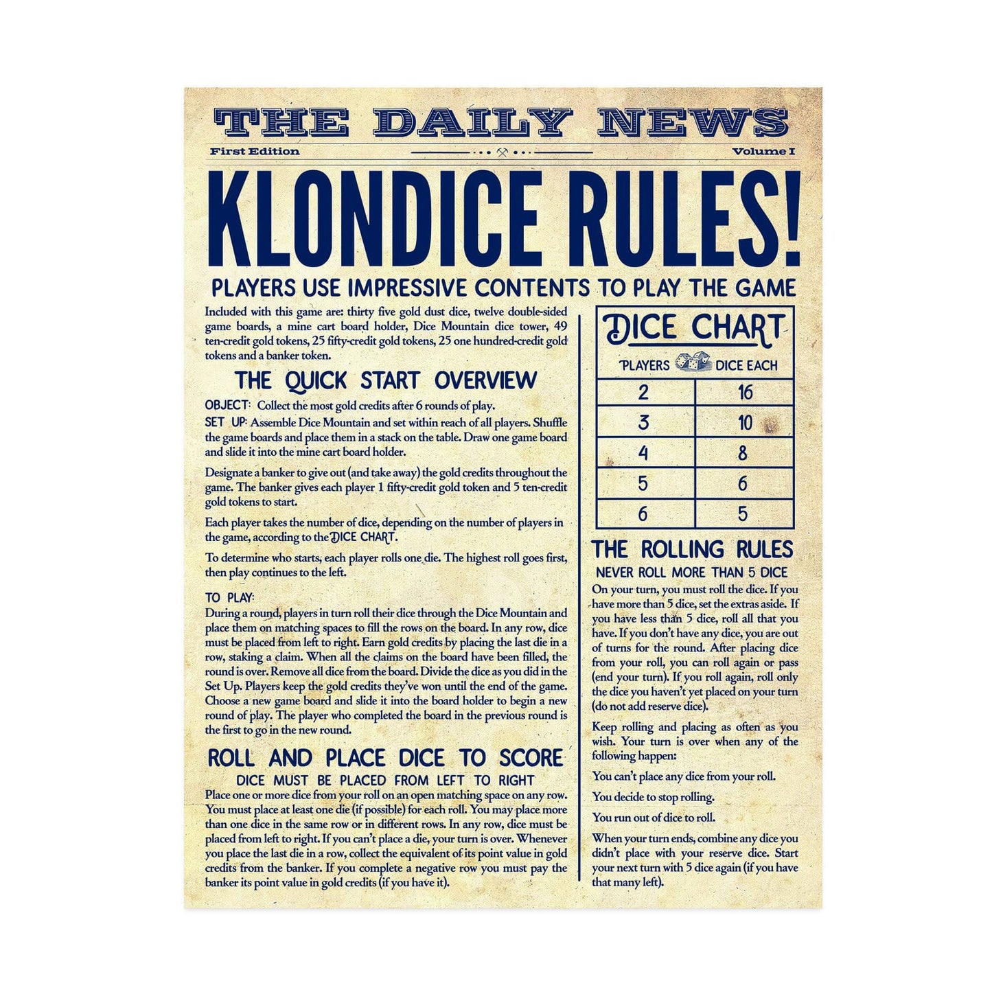 MindWare Klondice Game | Family Dice Strategy - 2-6 Players, Ages 8+