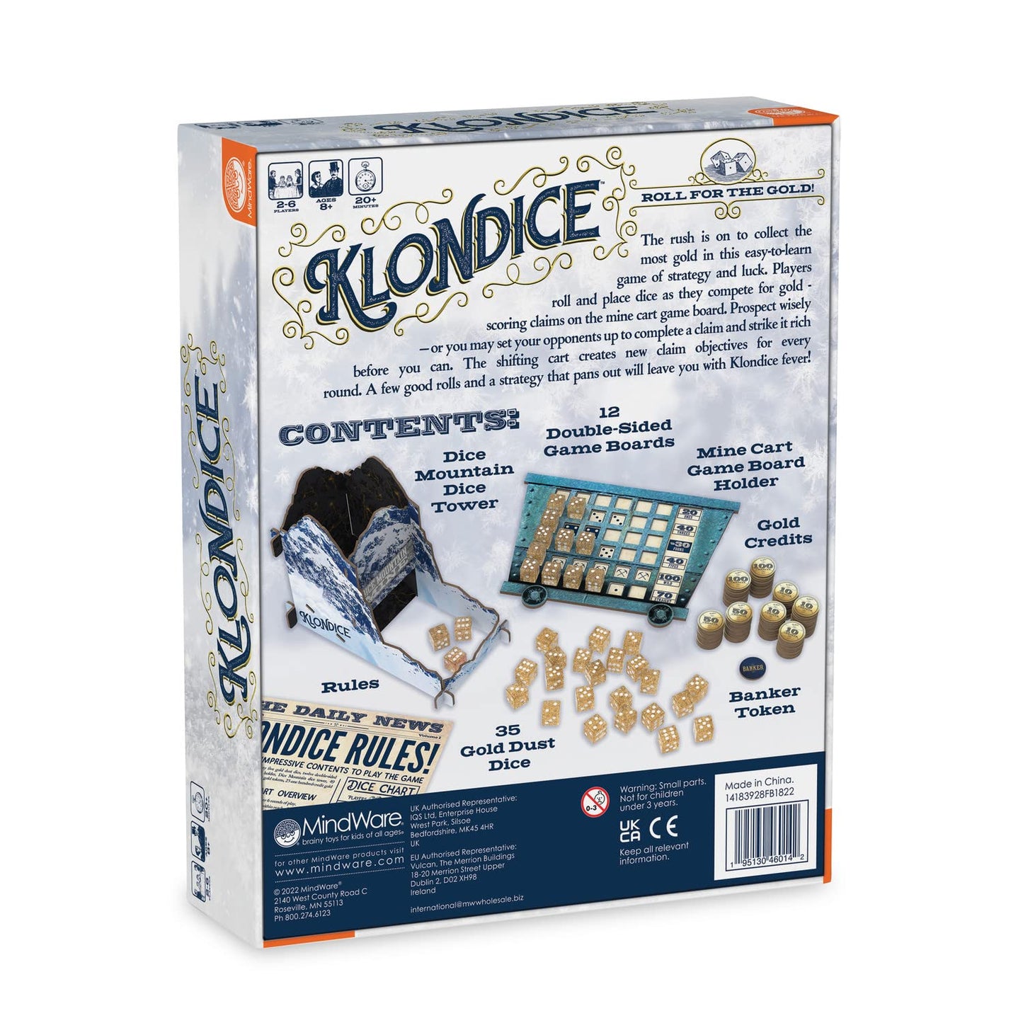 MindWare Klondice Game | Family Dice Strategy - 2-6 Players, Ages 8+
