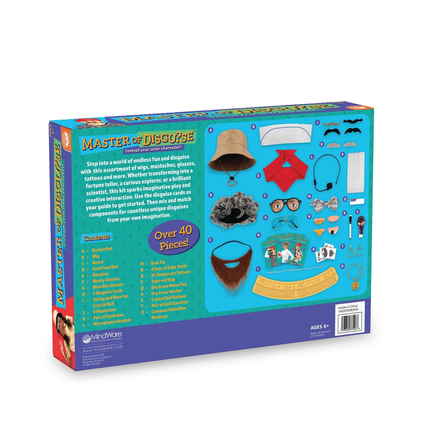 MindWare Master of Disguise Kit for Kids — 40+ Dress-Up Accessories