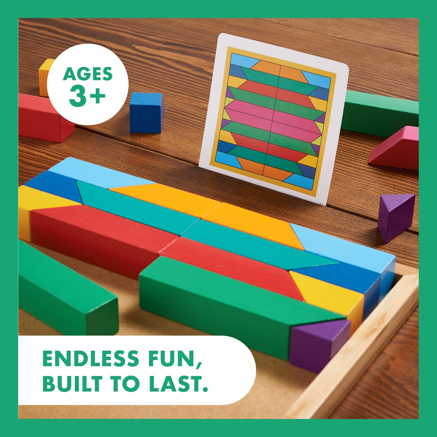 MindWare Pattern Play (Original) – Colorful Wood Blocks & Pattern Cards