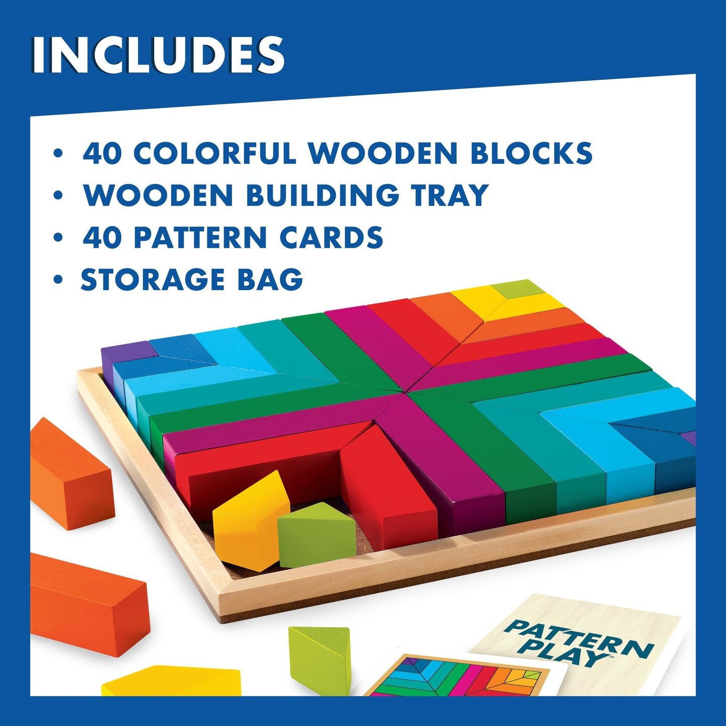 MindWare Pattern Play (Original) – Colorful Wood Blocks & Pattern Cards