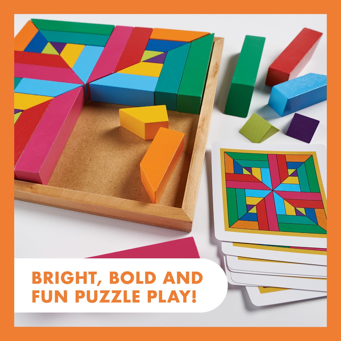 MindWare Pattern Play (Original) – Colorful Wood Blocks & Pattern Cards