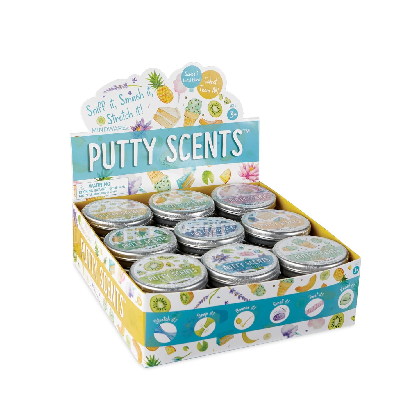 MindWare Putty Scents Series 1 — 36 Scented Sensory Putty Tins for Kids 3+