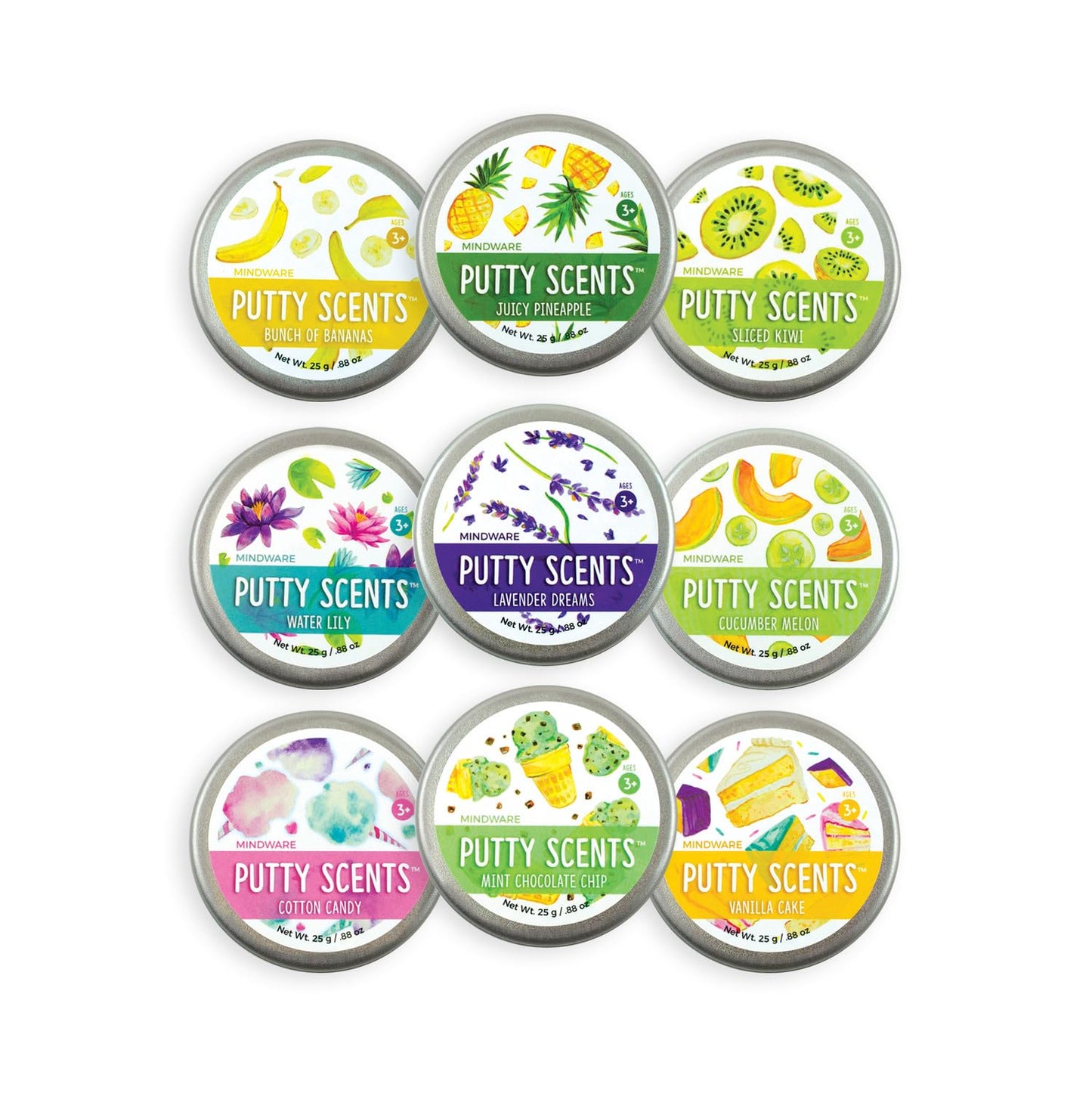 MindWare Putty Scents Series 1 — 36 Scented Sensory Putty Tins for Kids 3+