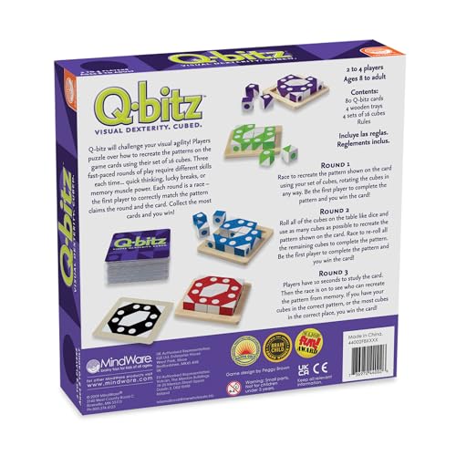 MindWare Q-Bitz Pattern Matching Game for Family Game Night | Ages 8+, 2-4 Players