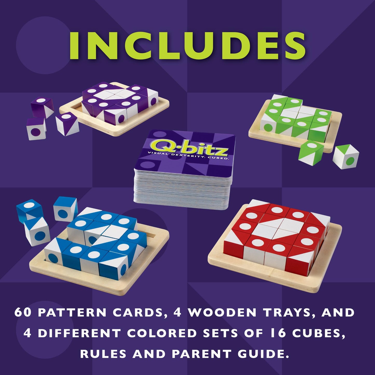 MindWare Q-Bitz Pattern Matching Game for Family Game Night | Ages 8+, 2-4 Players