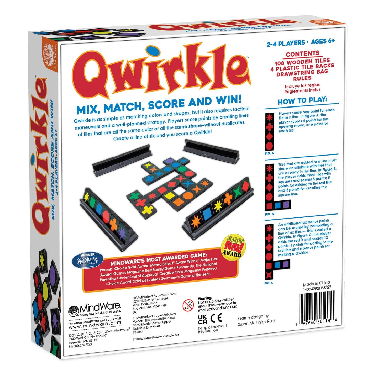Qwirkle Board Game – Strategy for 2-4 Players | MindWare Deluxe with Trays