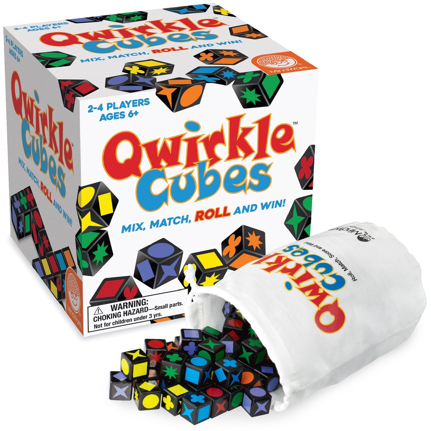 MindWare Qwirkle Cubes – Family-Friendly Strategy Game with 90 Wooden Cubes