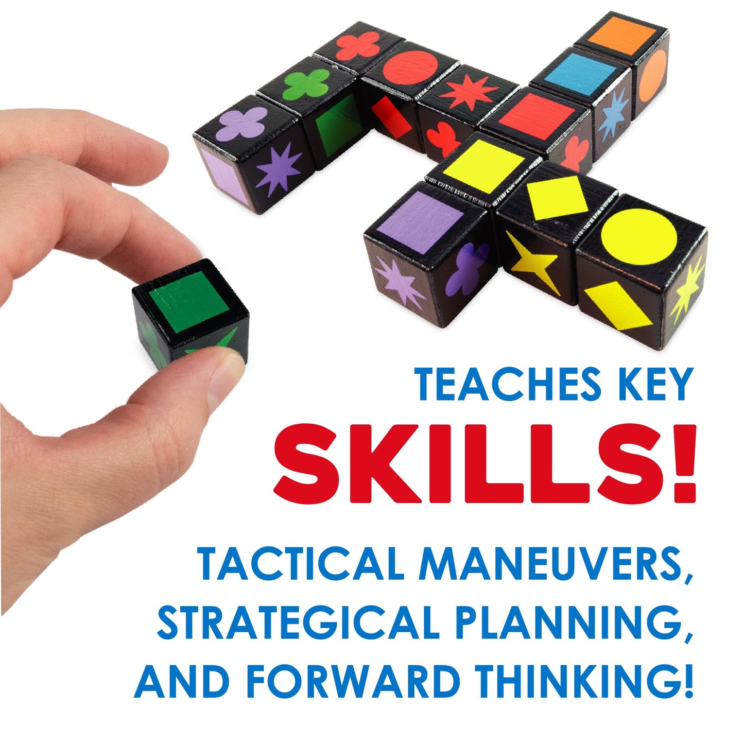 MindWare Qwirkle Cubes – Family-Friendly Strategy Game with 90 Wooden Cubes
