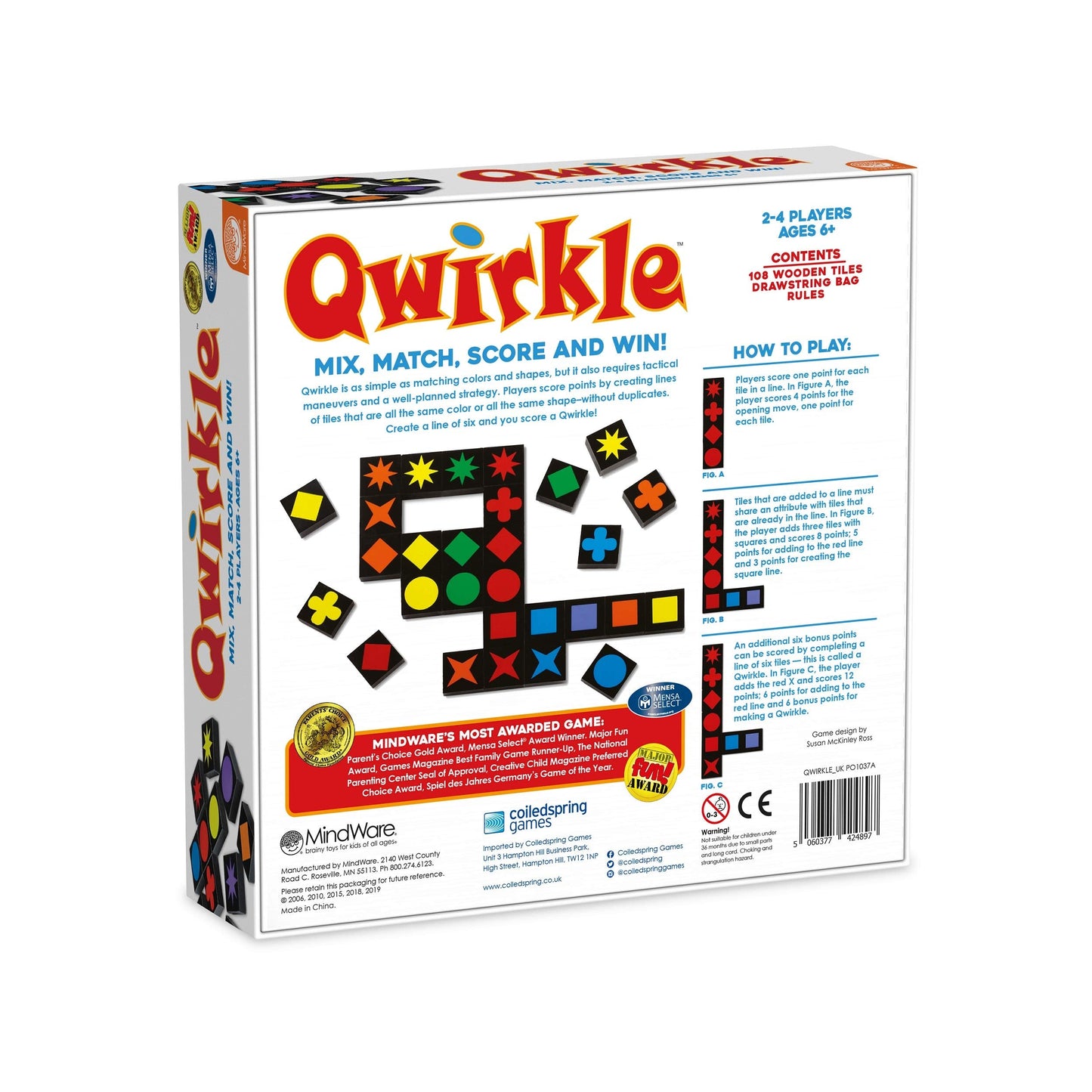 Qwirkle UK Edition | MindWare Board Game for 2-4 Players | Ages 6+ | 45 Min