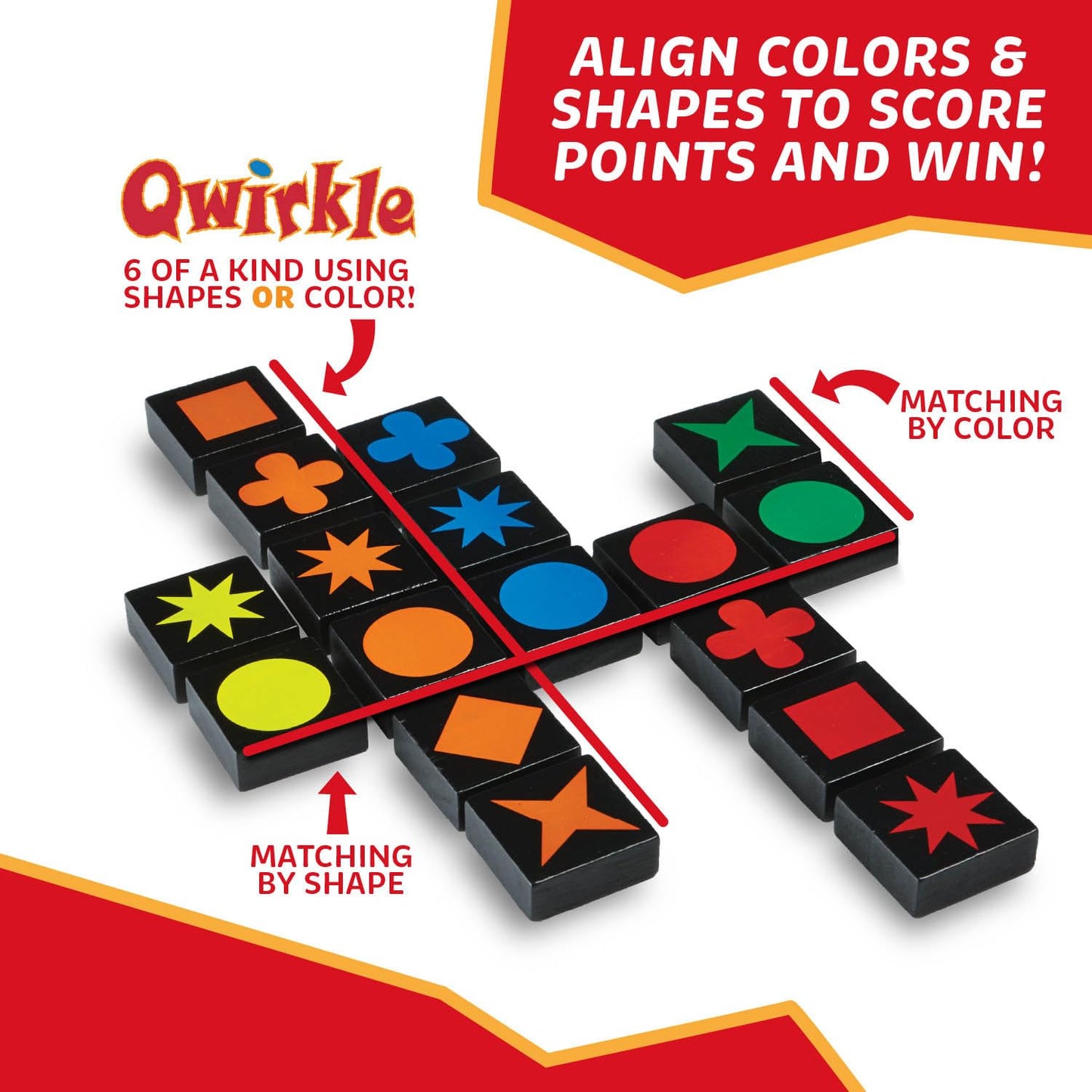 Qwirkle Board Game – Strategy for 2-4 Players | MindWare Deluxe with Trays