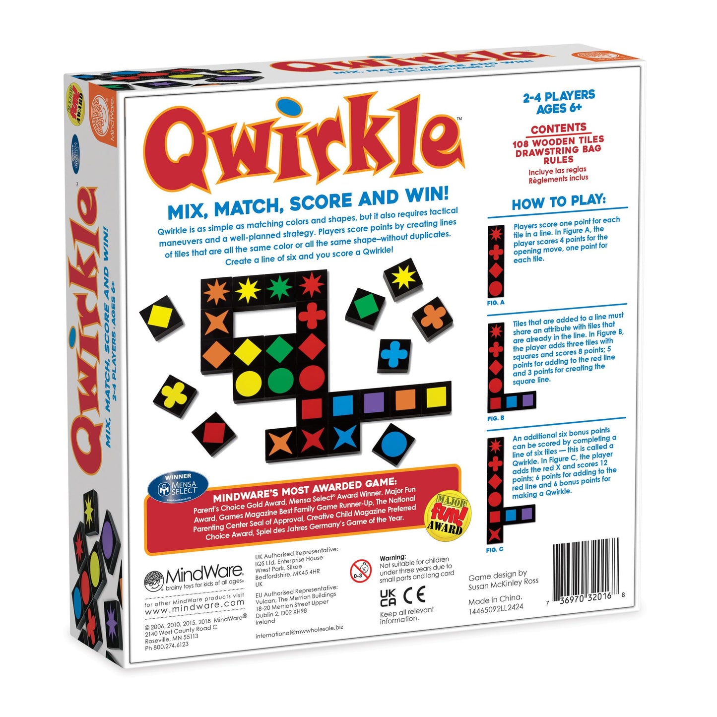 MindWare Qwirkle Board Game – Family Strategy Tile Game