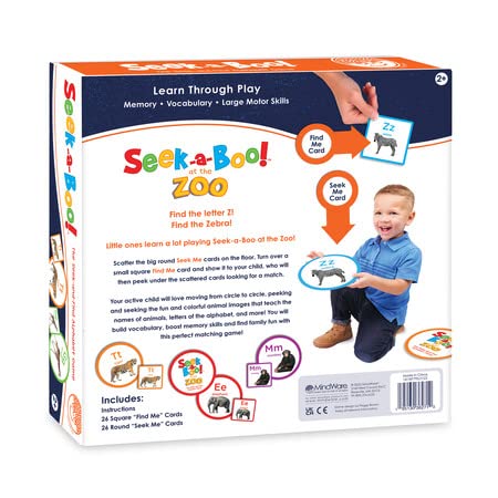 MindWare Seek-a-Boo! at The Zoo – Seek-and-Find Alphabet Matching Game for Toddlers (Ages 2–4)