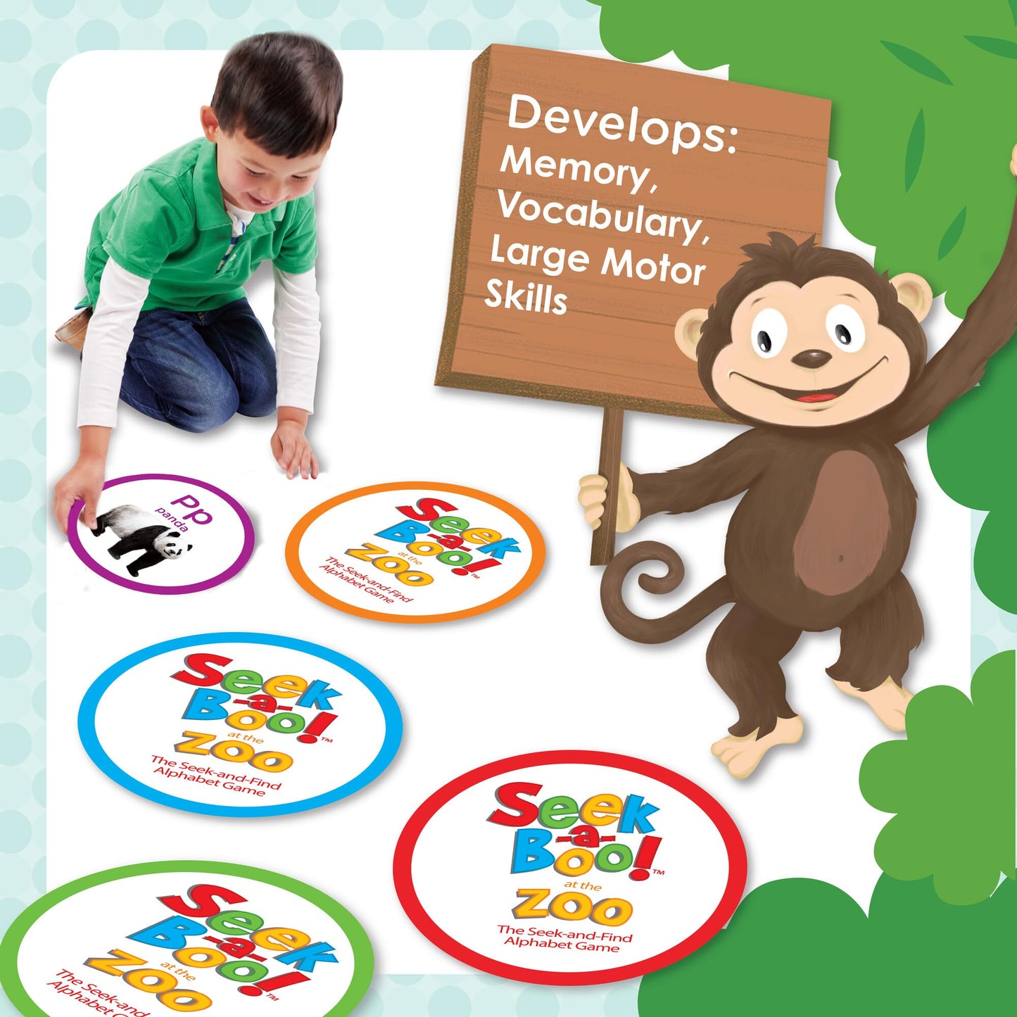 MindWare Seek-a-Boo! at The Zoo – Seek-and-Find Alphabet Matching Game for Toddlers (Ages 2–4)