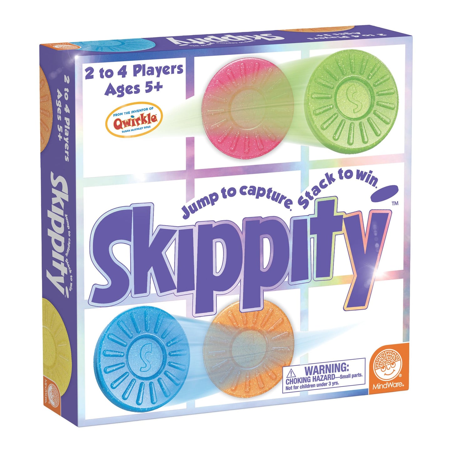 MindWare Skippity - Jump-and-Capture Board Game for 2-4 Players